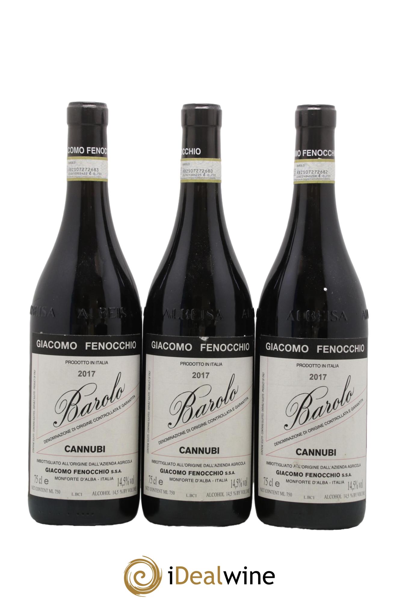 Barolo DOCG Cannubi Giacomo Fenocchio 2017 - Lot of 3 bottles - 0
