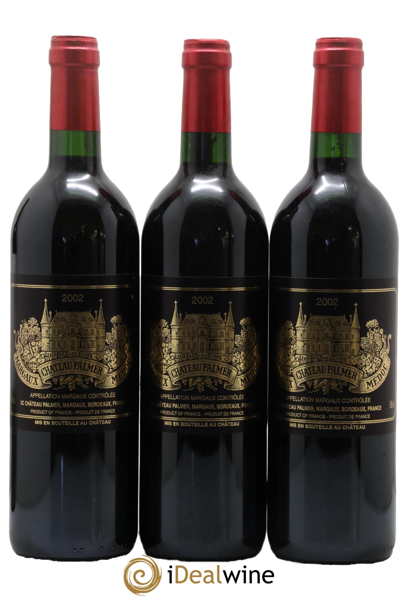 Château Palmer 3ème Grand Cru Classé 2002 - Lot of 3 bottles - 0