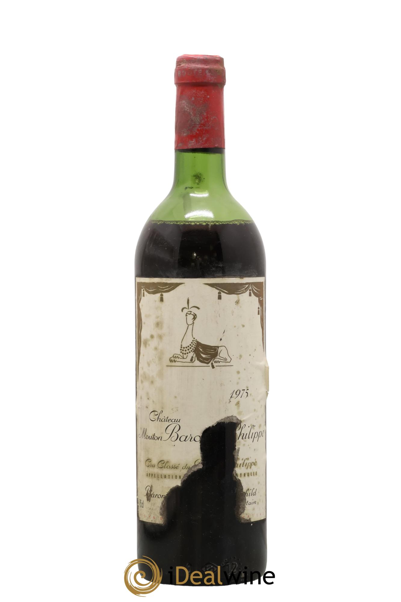 Château d' Armailhac - Mouton Baron(ne) Philippe 5ème Grand Cru Classé 1975 - Lot de 1 bouteille - 0
