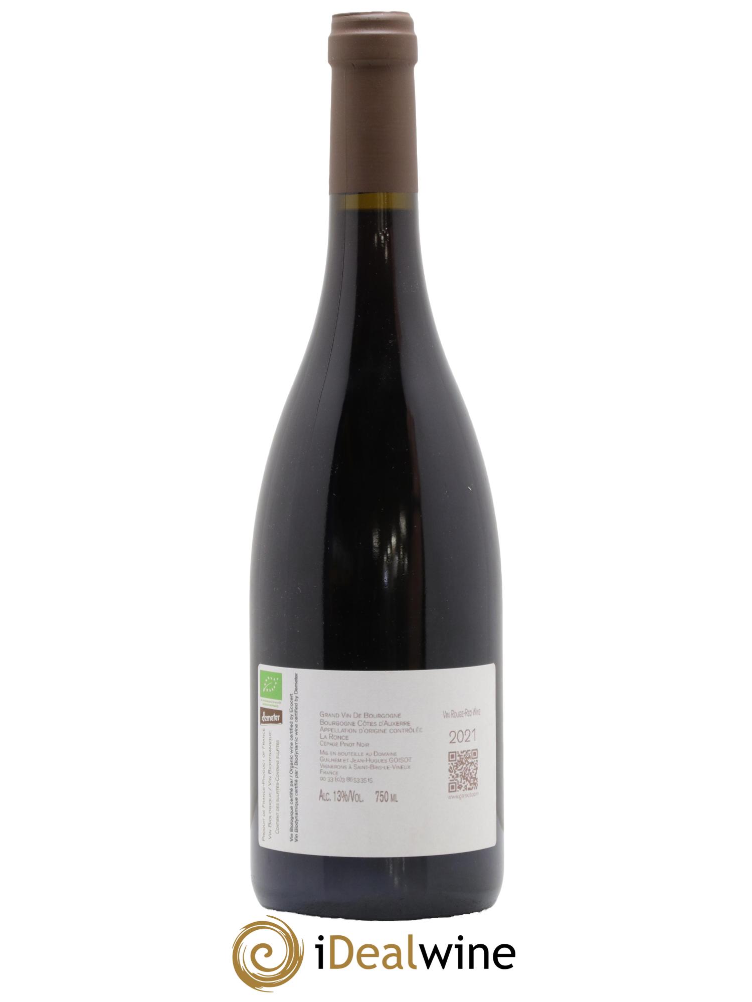 Bourgogne Côtes d'Auxerre La Ronce Goisot 2021 - Lot of 1 bottle - 1