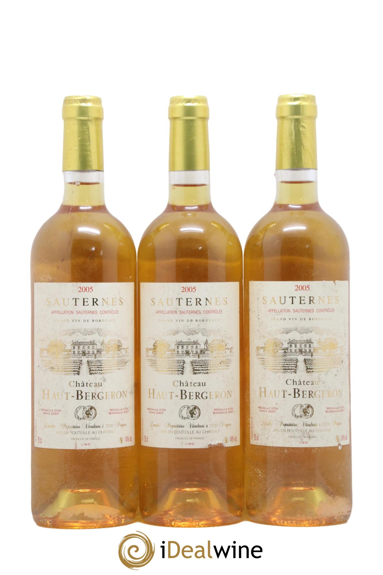 Château Haut-Bergeron 2005 - Lotto di 3 bottiglie - 0
