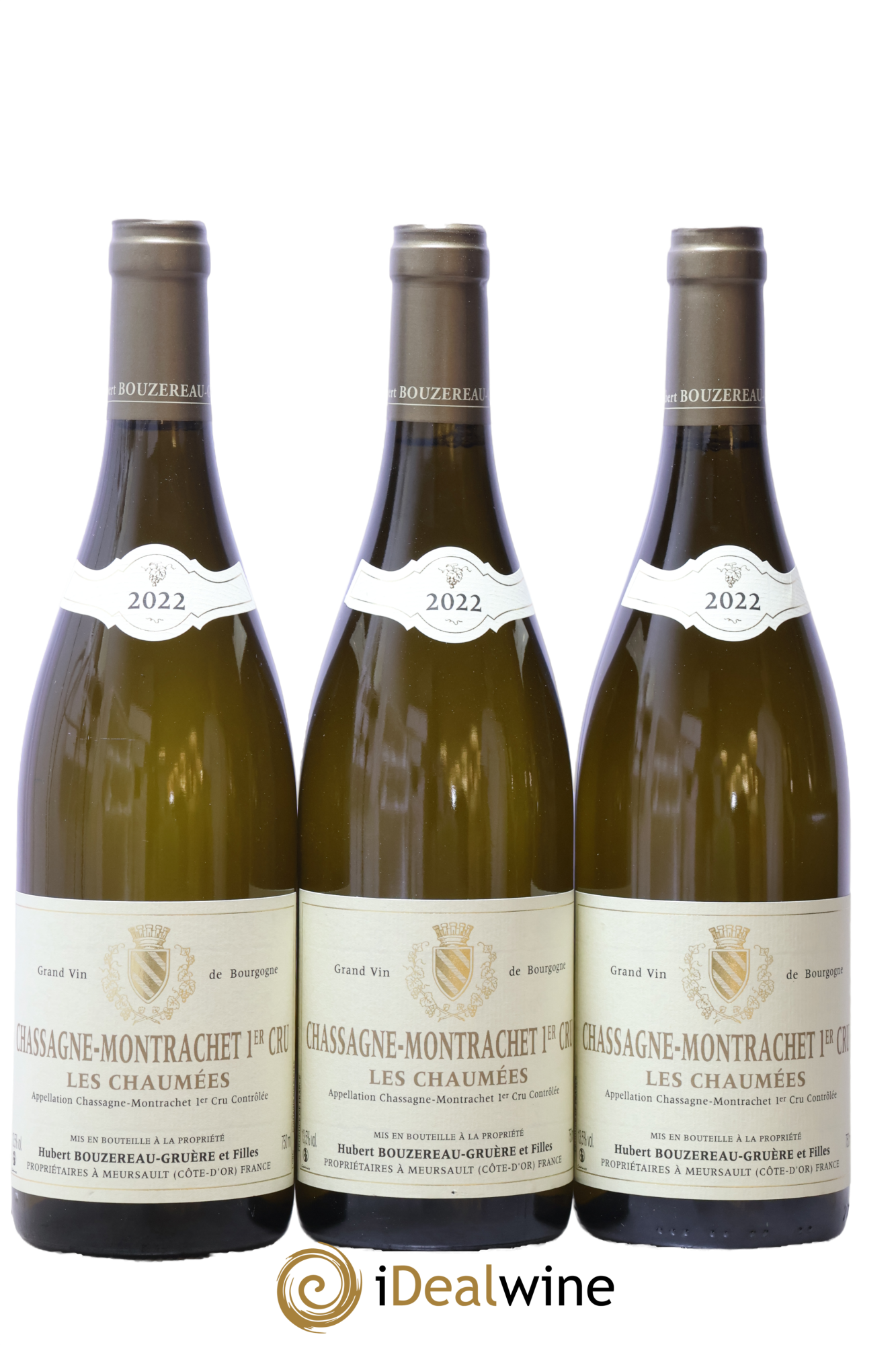 Chassagne-Montrachet 1er Cru Les Chaumees Bouzereau Gruere 2022 - Lot de 3 bouteilles - 0