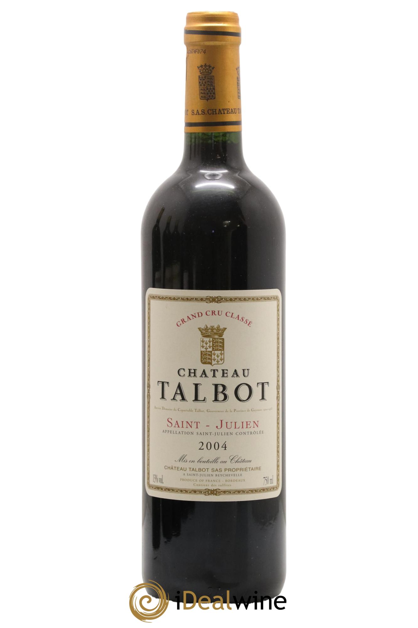 Château Talbot 4ème Grand Cru Classé 2004 - Lot de 1 bouteille - 0