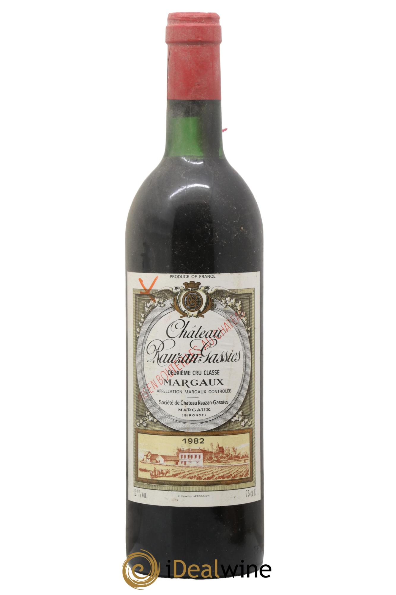 Château Rauzan-Gassies 2ème Grand Cru Classé 1982 - Posten von 1 Flasche - 0