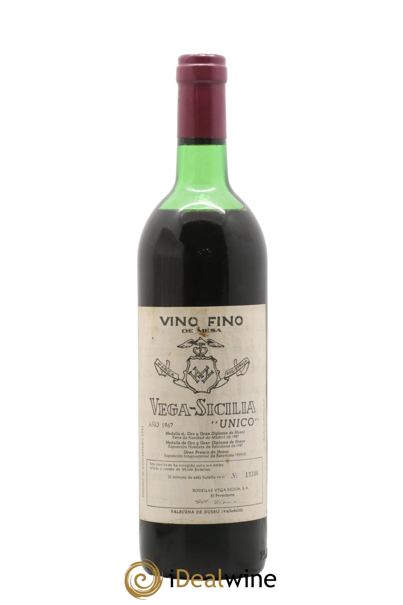 Ribera Del Duero DO Vega Sicilia Unico Famille Alvarez 1967 - Posten von 1 Flasche - 0