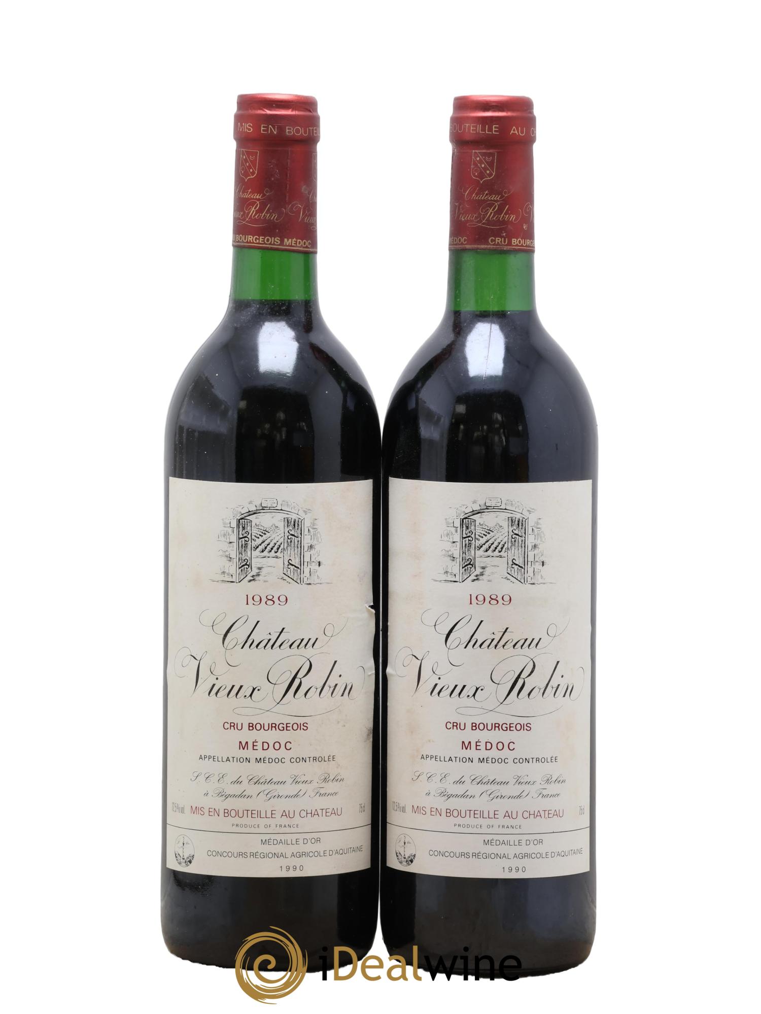 Château Vieux Robin Cru Bourgeois 1989 - Lot of 2 bottles - 0