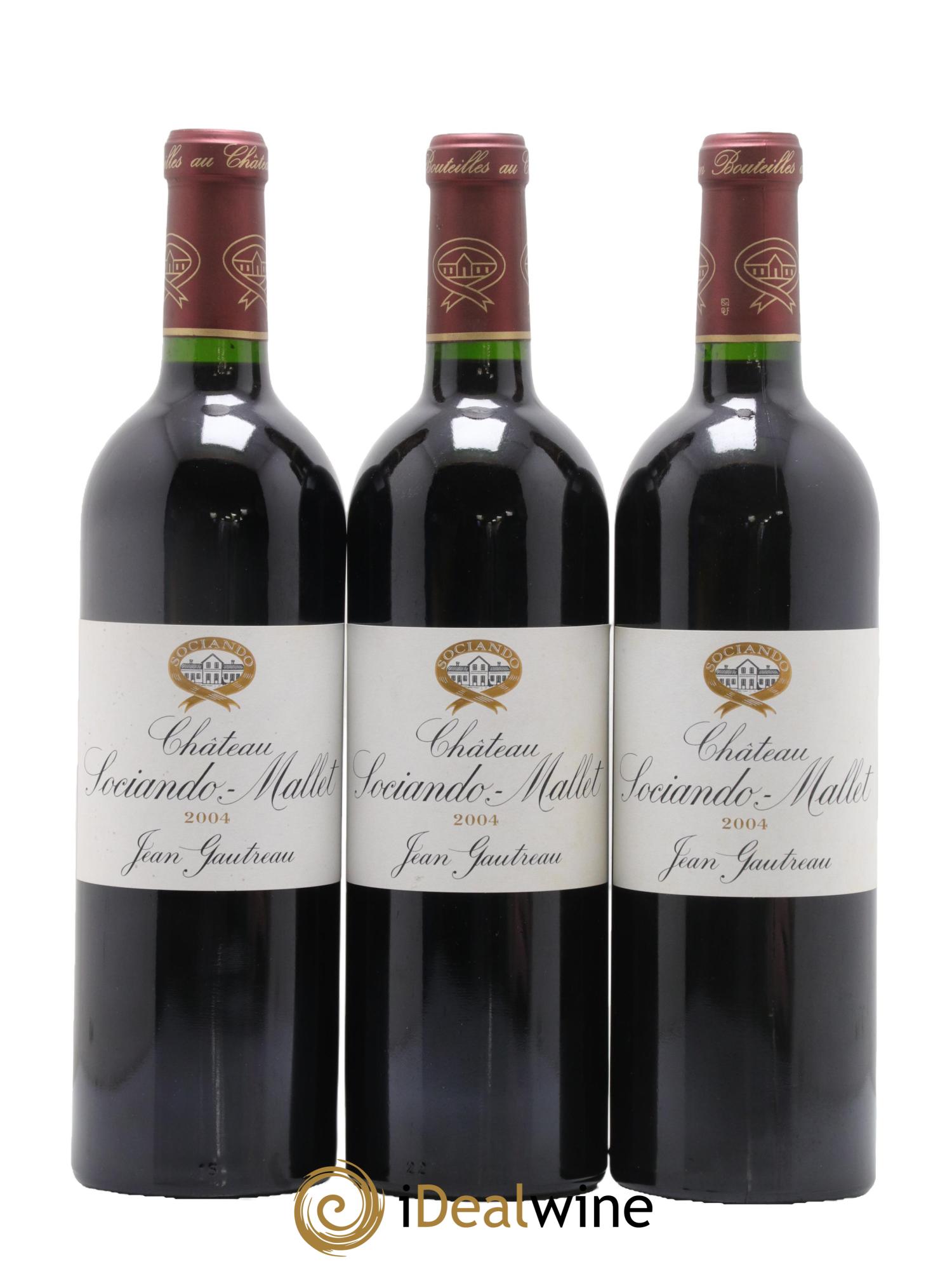 Château Sociando Mallet 2004 - Lot de 3 bouteilles - 0