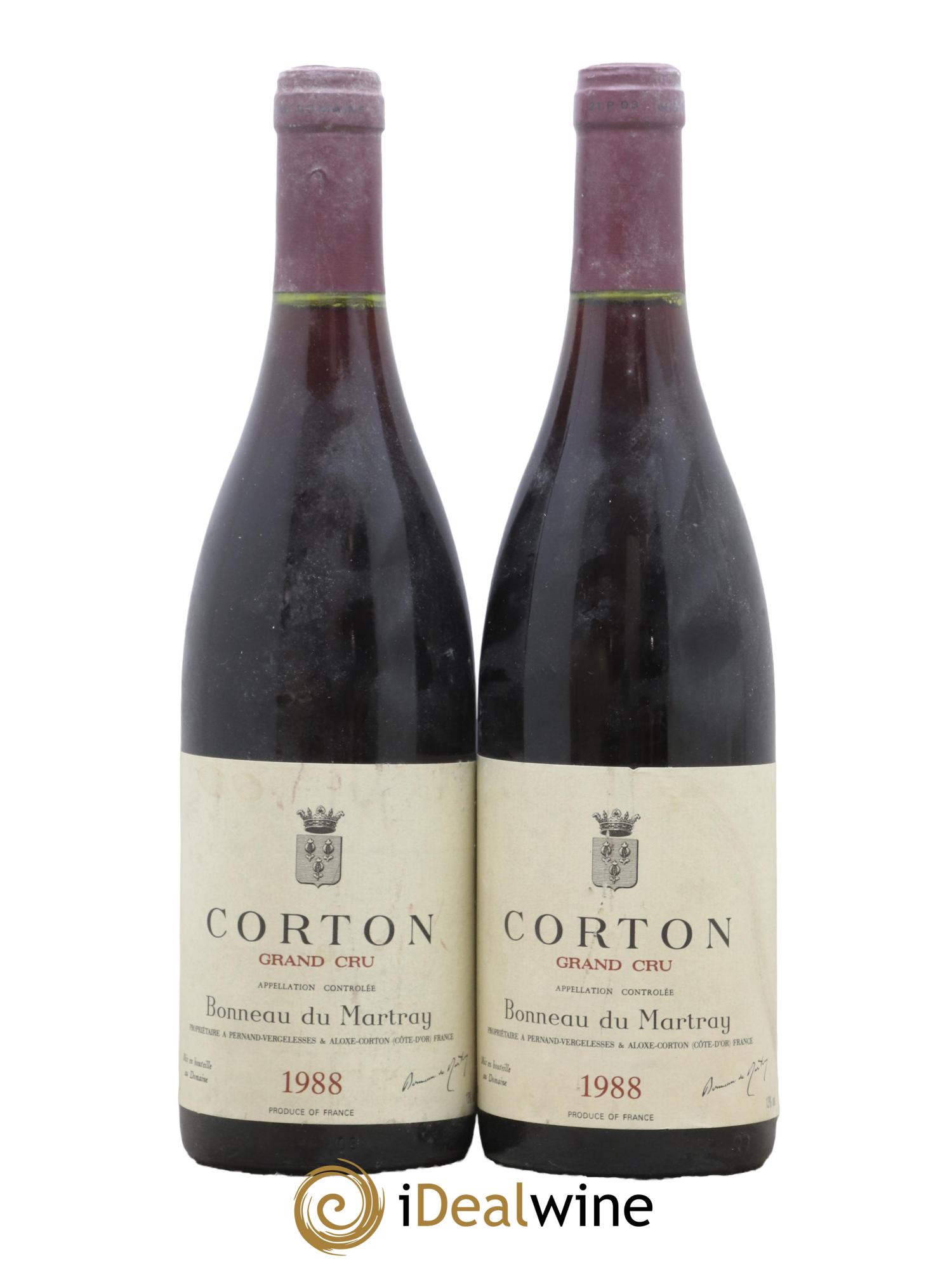 Corton Grand Cru Bonneau du Martray (Domaine) 1988 - Lot de 2 bouteilles - 0