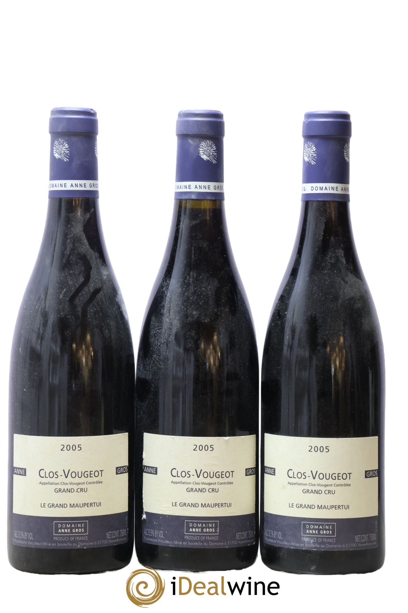 Clos de Vougeot Grand Cru Le Grand Maupertui Anne Gros 2005 - Lot de 3 bouteilles - 0