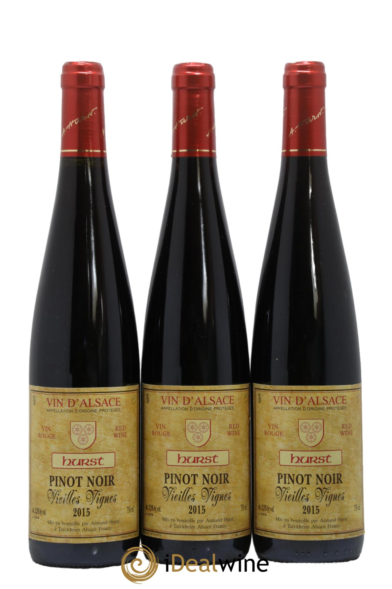 Alsace Pinot Noir Vieilles Vignes Domaine Armand Hurst 2015 - Lot de 3 bouteilles - 0