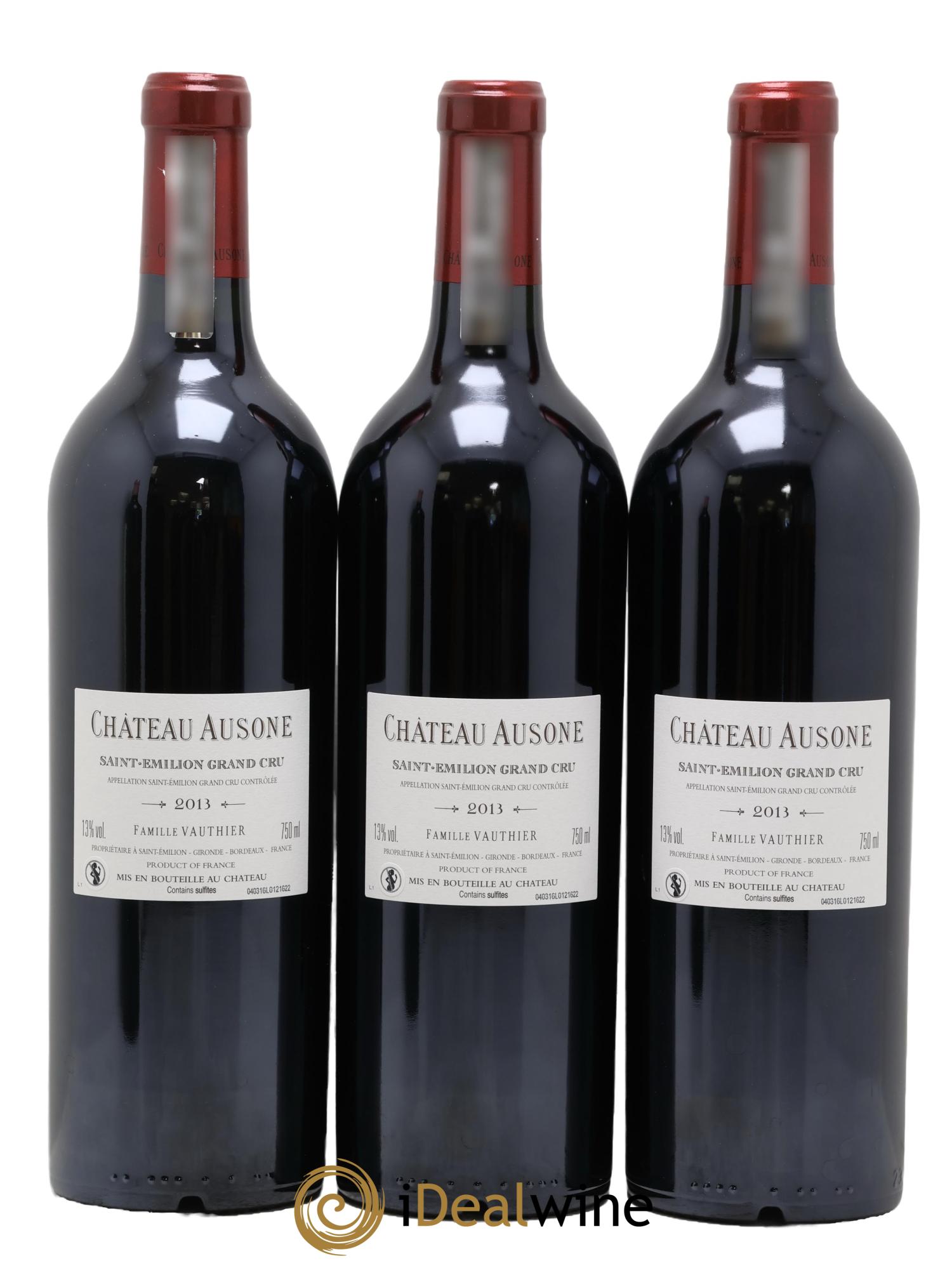 Château Ausone 1er Grand Cru Classé A 2013 - Lot of 3 bottles - 1