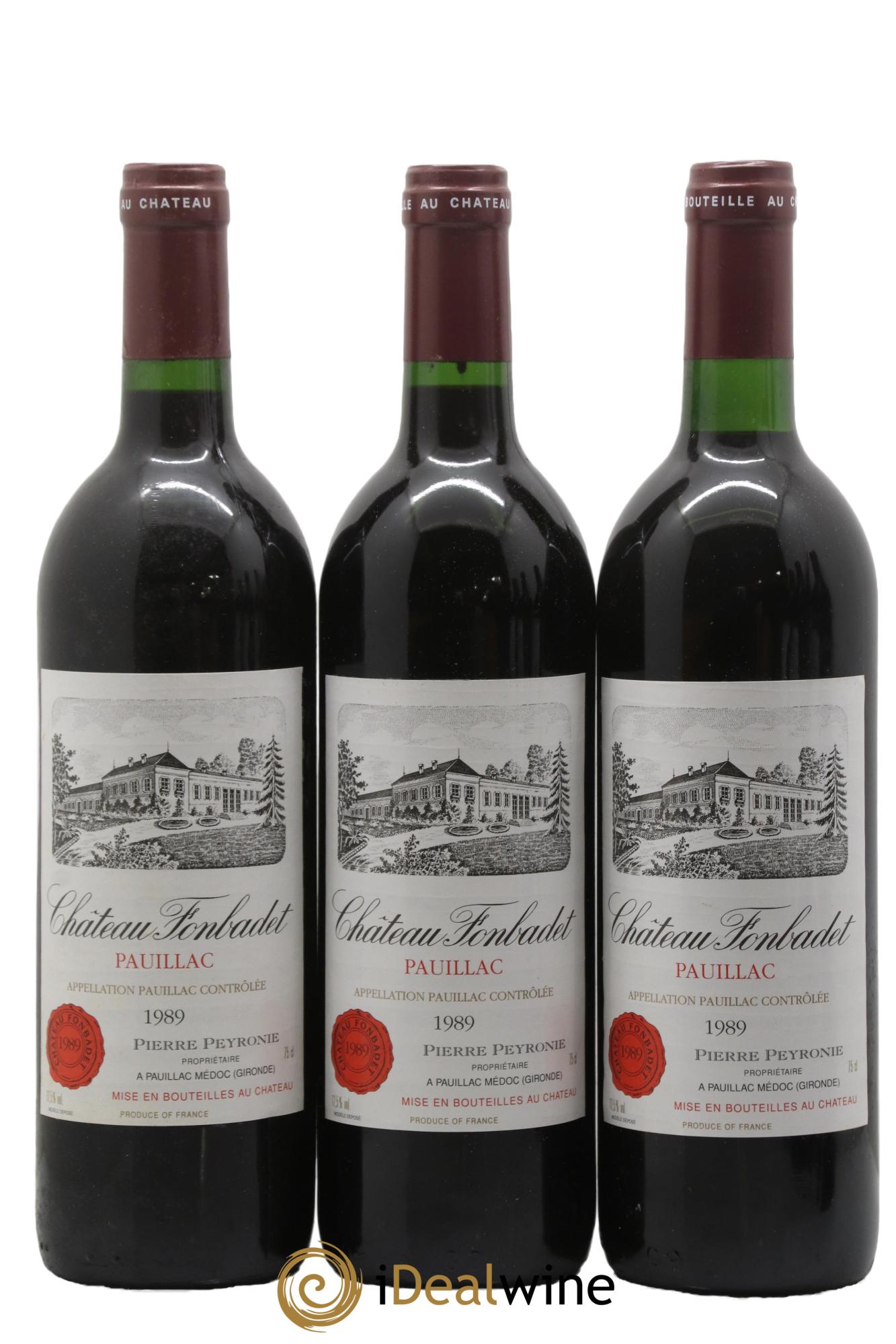 Château Fonbadet 1989 - Posten von 3 Flaschen - 0