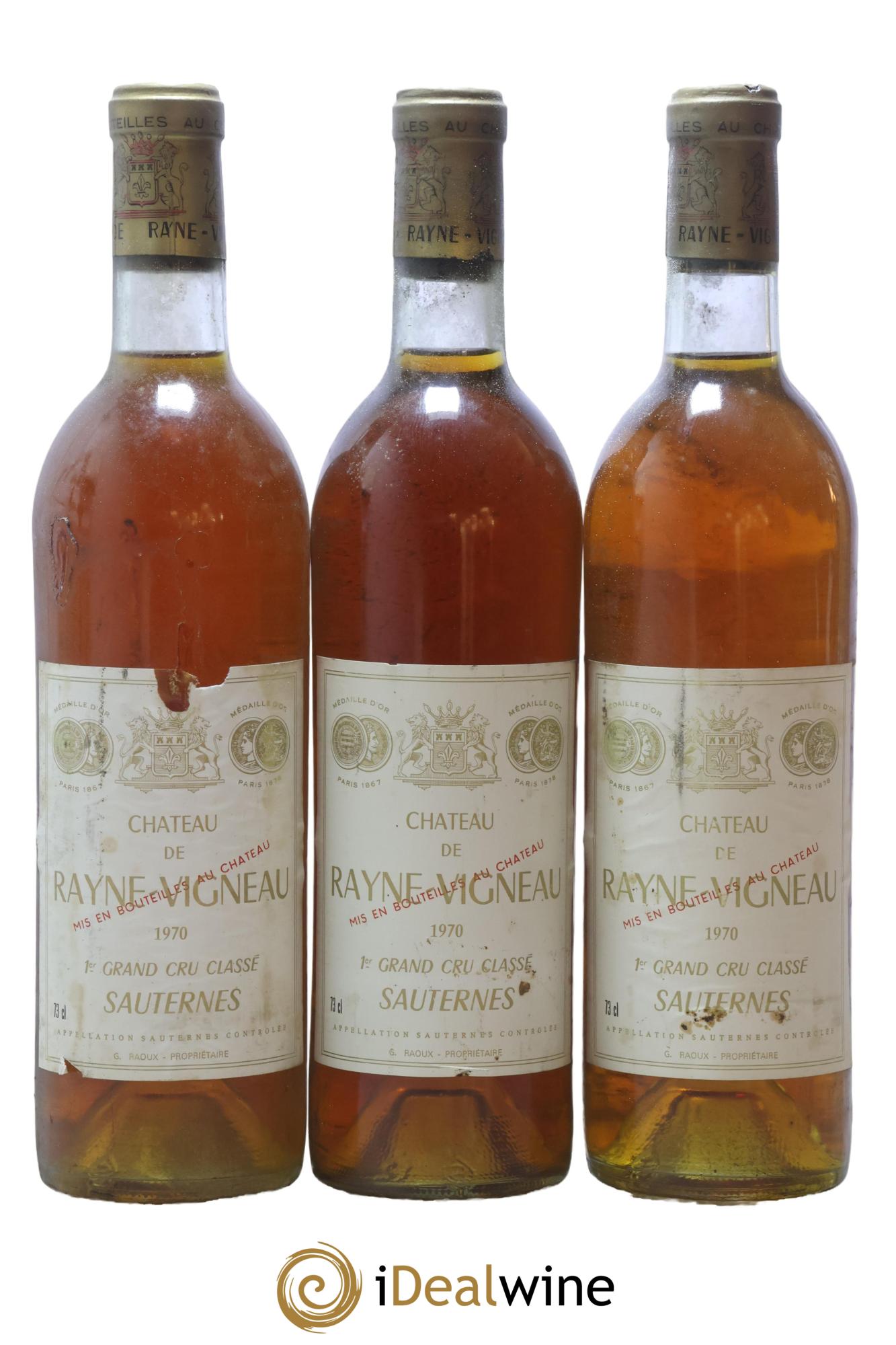 Château de Rayne Vigneau 1er Grand Cru Classé 1970 - Lot of 3 bottles - 0