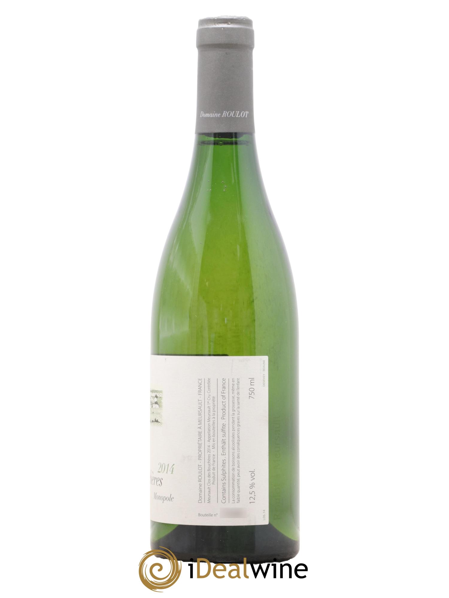 Meursault 1er Cru Clos des Bouchères  Roulot (Domaine) 2014 - Lot de 1 bouteille - 1
