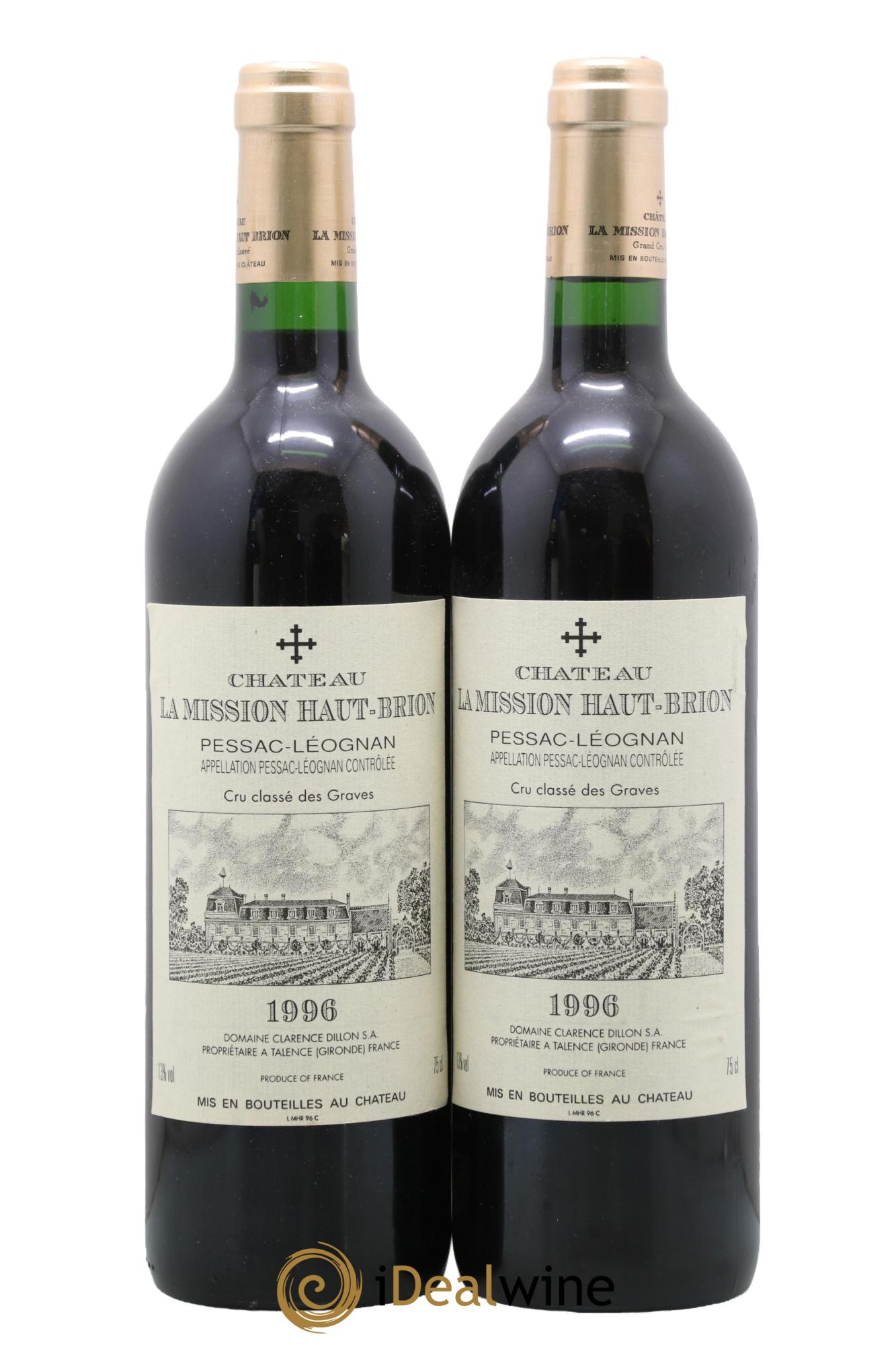 Château la Mission Haut-Brion Cru Classé de Graves 1996 - Lot de 2 bouteilles - 0