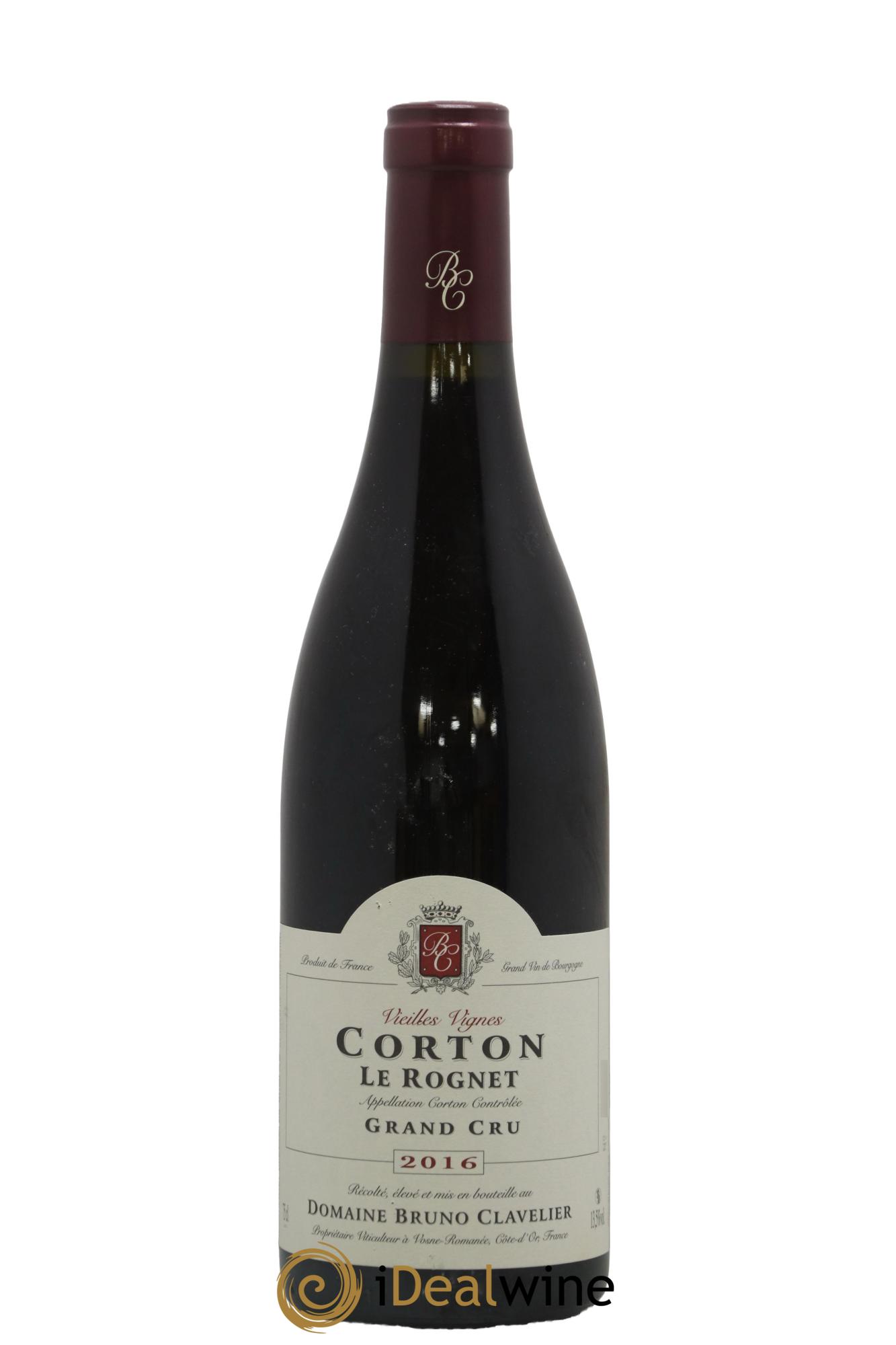 Corton Grand Cru Le Rognet Vieilles Vignes Bruno Clavelier 2016 - Lot de 1 bouteille - 0