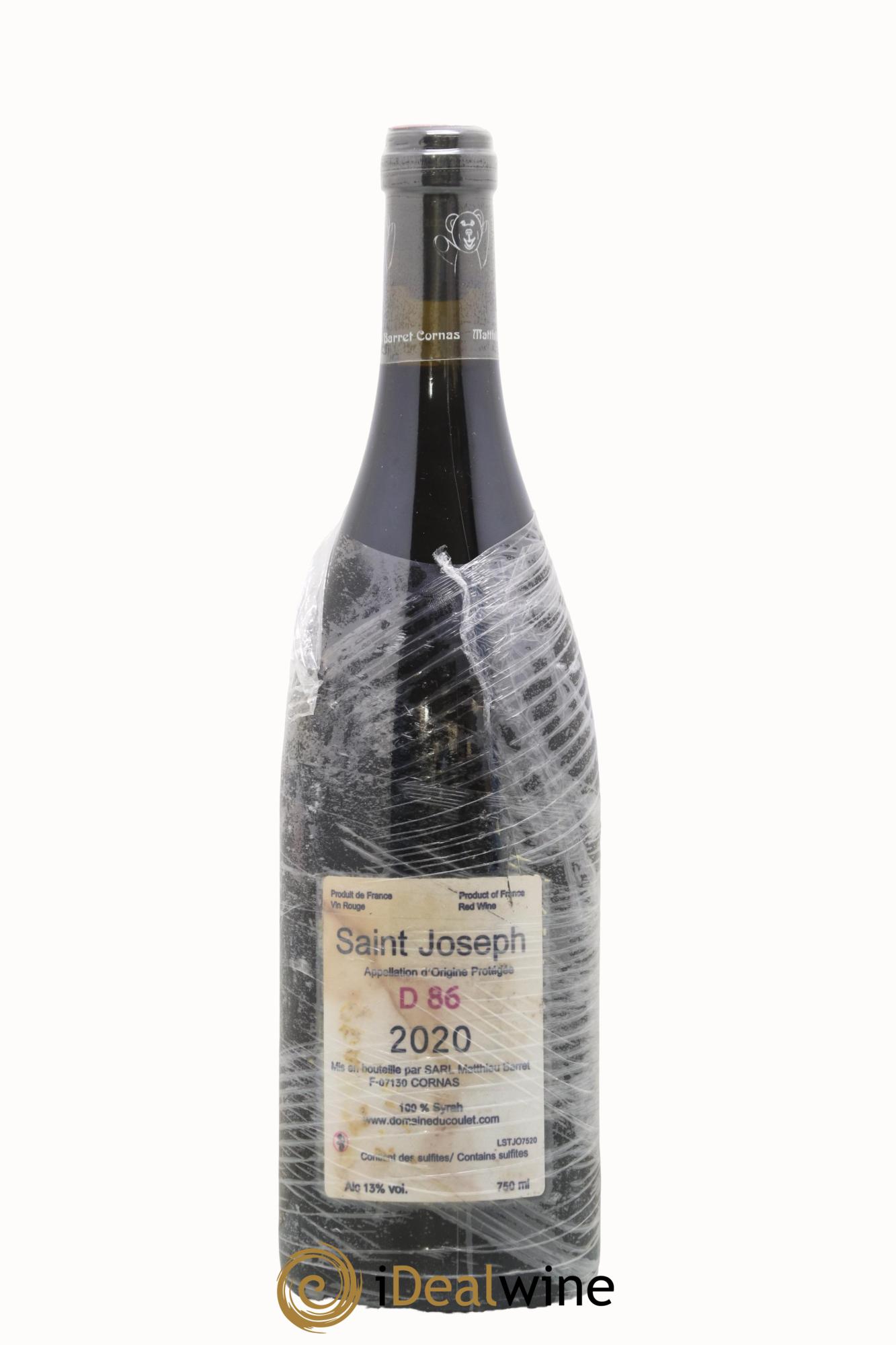 Saint-Joseph D86 Coulet (Domaine du) - Matthieu Barret 2020 - Lot of 1 bottle - 1