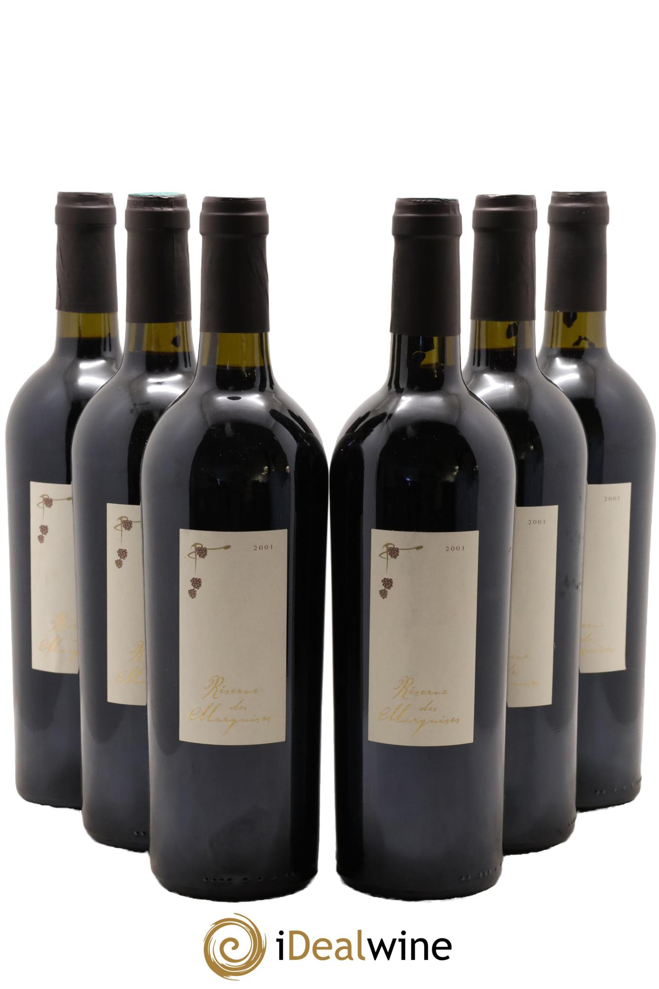 Saint-Chinian Réserve Des Marquises Domaine Marquises Des Mûres 2001 - Lot de 6 bouteilles - 0