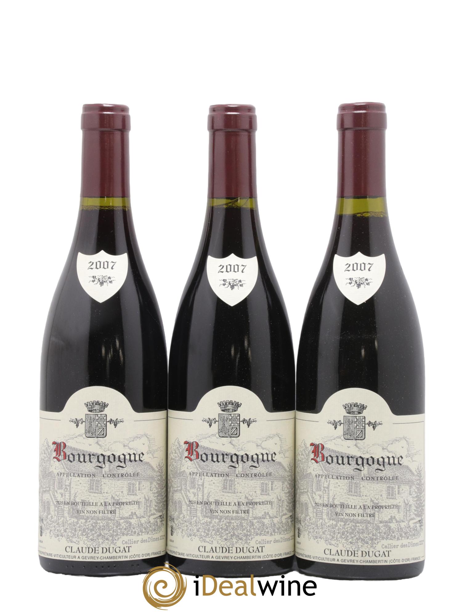 Bourgogne Claude Dugat 2007 - Lot de 3 bouteilles - 0