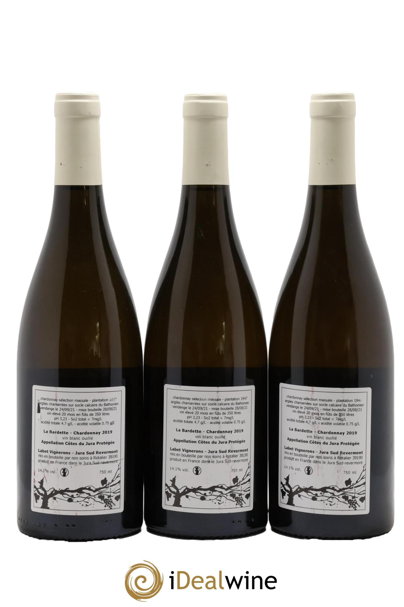 Côtes du Jura Chardonnay La Bardette Romain - Julien  - Charline Labet 2019 - Lotto di 3 bottiglie - 1