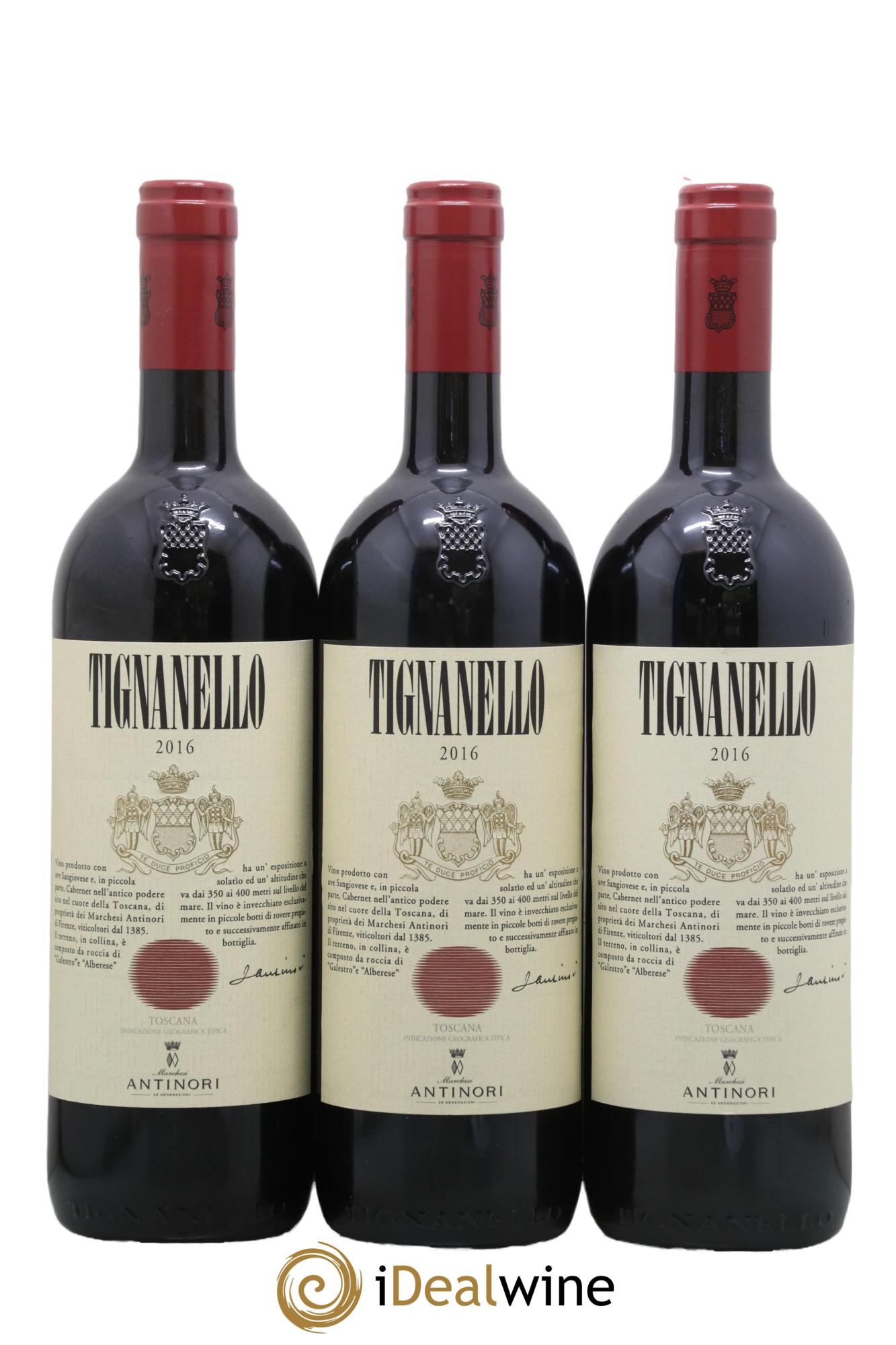 Toscana IGT Tignanello Tenuta Tignanello - Marchesi Antinori 2016 - Lot de 3 bouteilles - 0