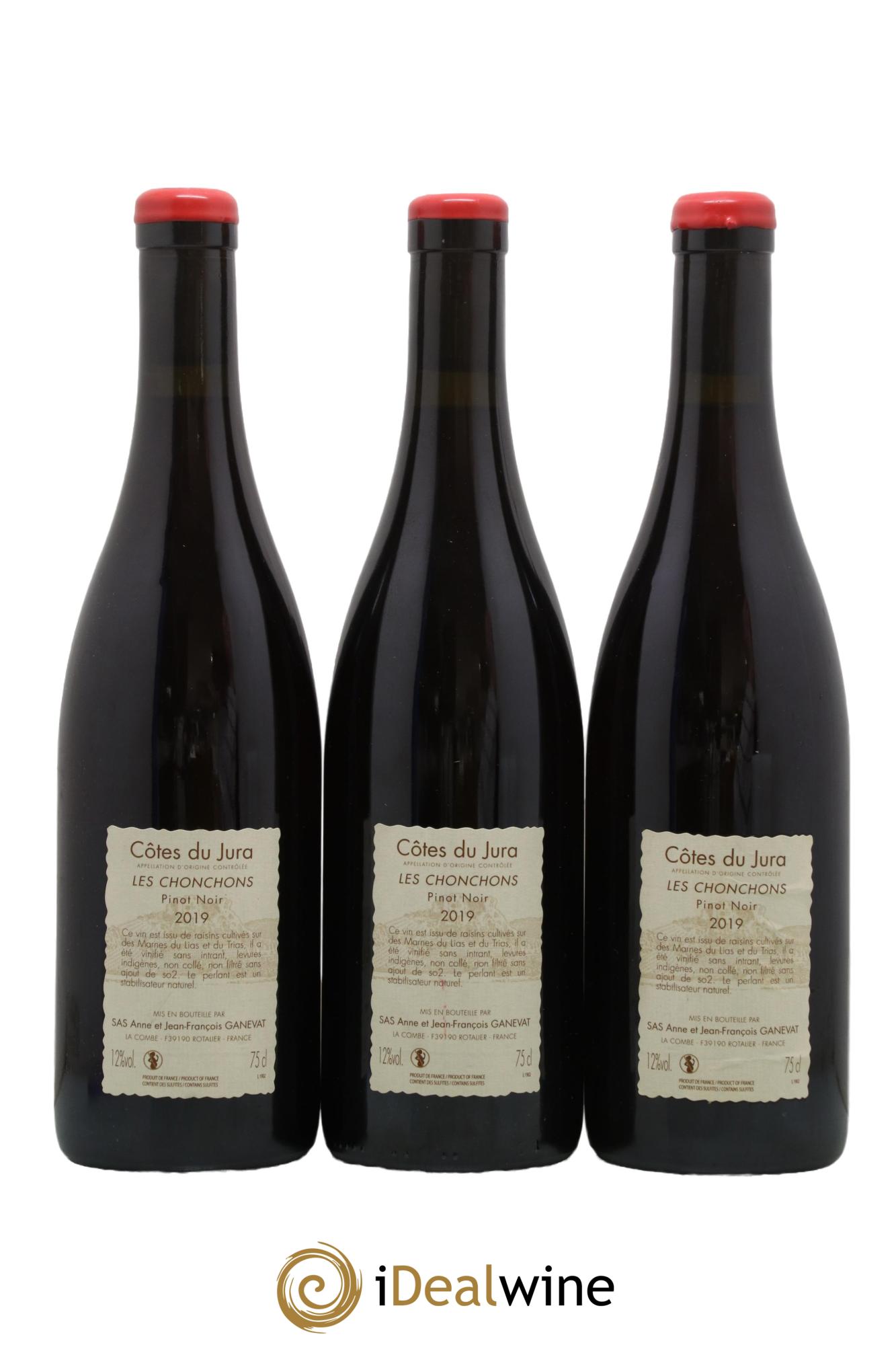 Côtes du Jura Pinot Noir Les Chonchons Anne et Jean François Ganevat 2019 - Lot de 3 bouteilles - 1