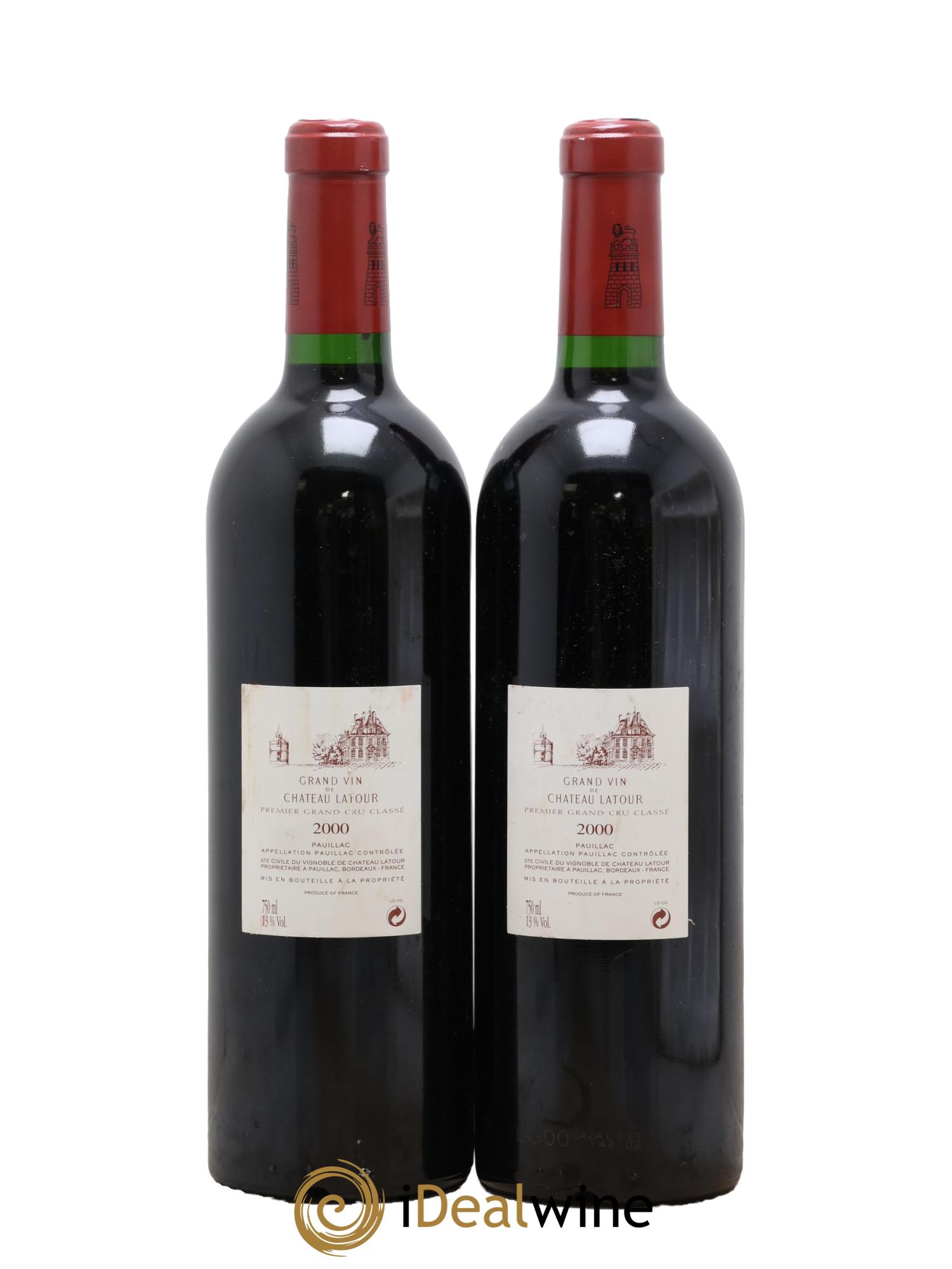Château Latour 1er Grand Cru Classé 2000 - Lot de 2 bouteilles - 1