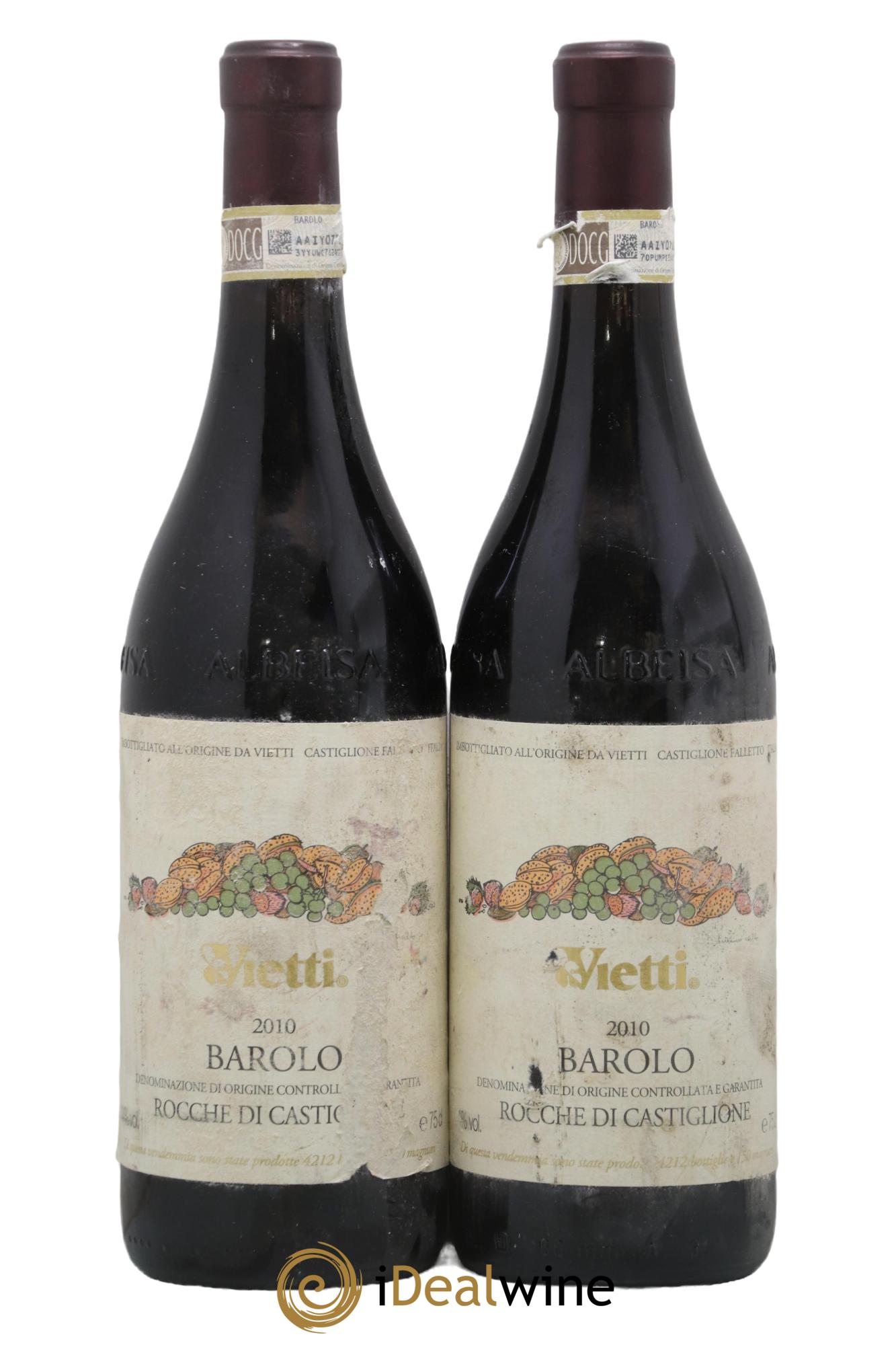 Barolo DOCG Rocche di Castiglione Vietti 2010 - Lot de 2 bouteilles - 0