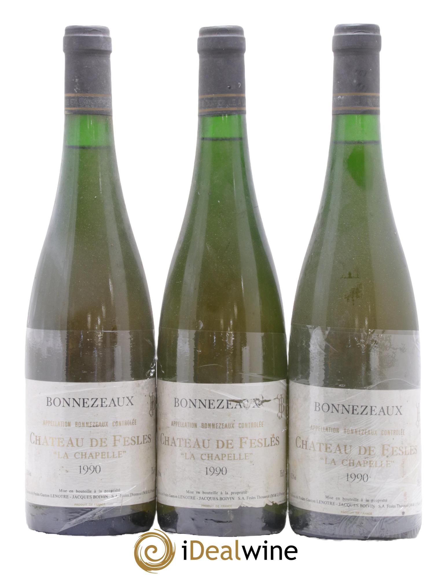 Bonnezeaux La Chapelle Château de Fesles 1990 - Lot of 3 bottles - 0