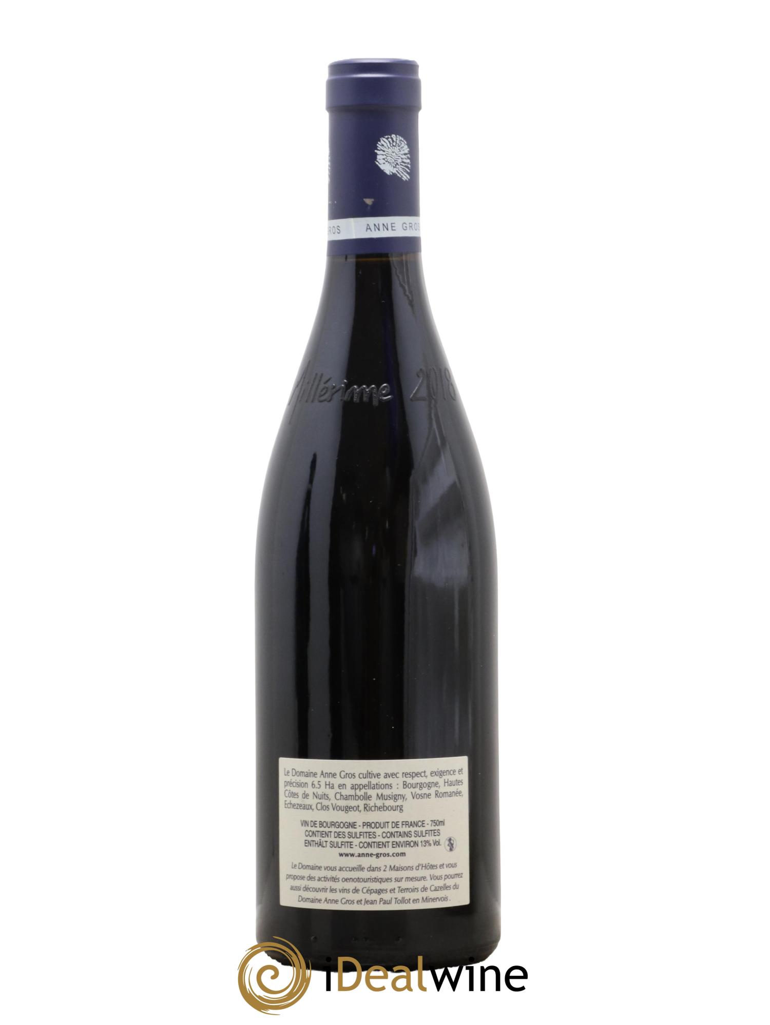 Clos de Vougeot Grand Cru Le Grand Maupertui Anne Gros 2018 - Lot de 1 bouteille - 1