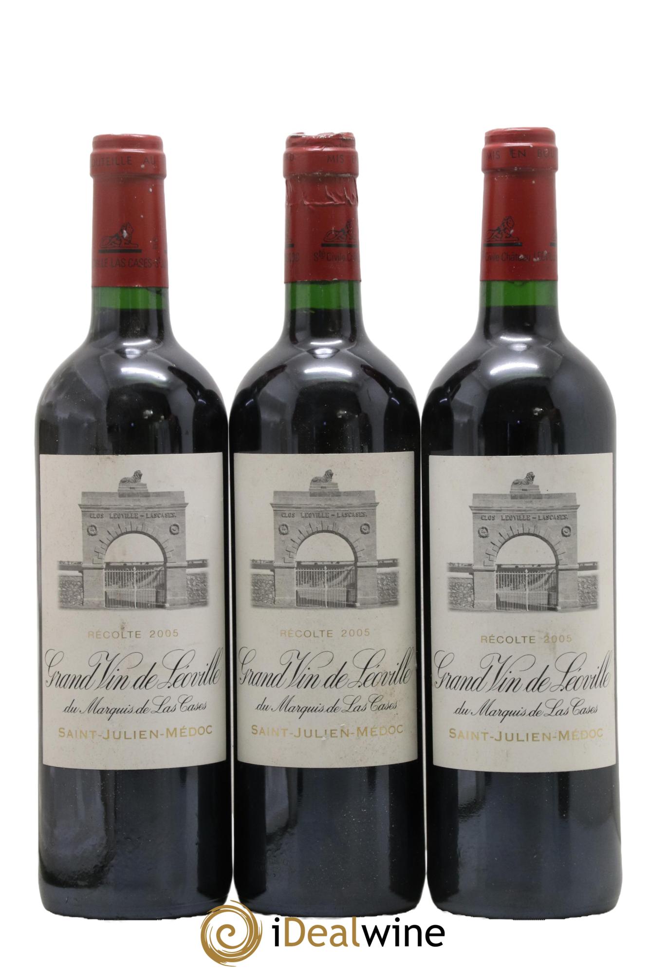 Château Léoville Las Cases 2ème Grand Cru Classé 2005 - Lot of 3 bottles - 0