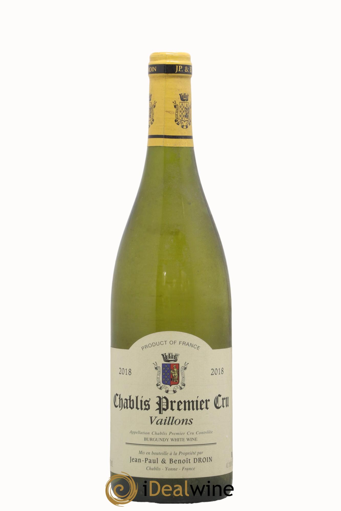 Chablis 1er Cru Vaillons Jean-Paul & Benoît Droin (Domaine) 2018 - Lot de 1 bouteille - 0