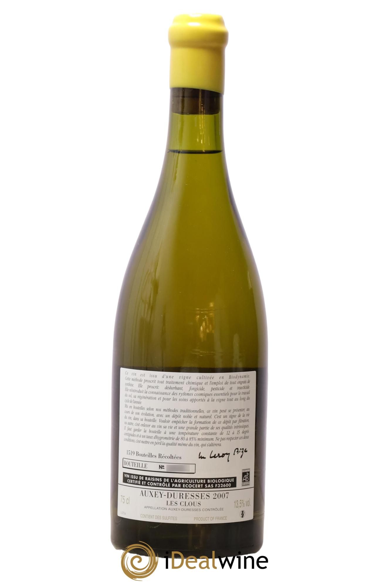 Auxey-Duresses Les Clous d'Auvenay (Domaine) 2007 - Posten von 1 Flasche - 1