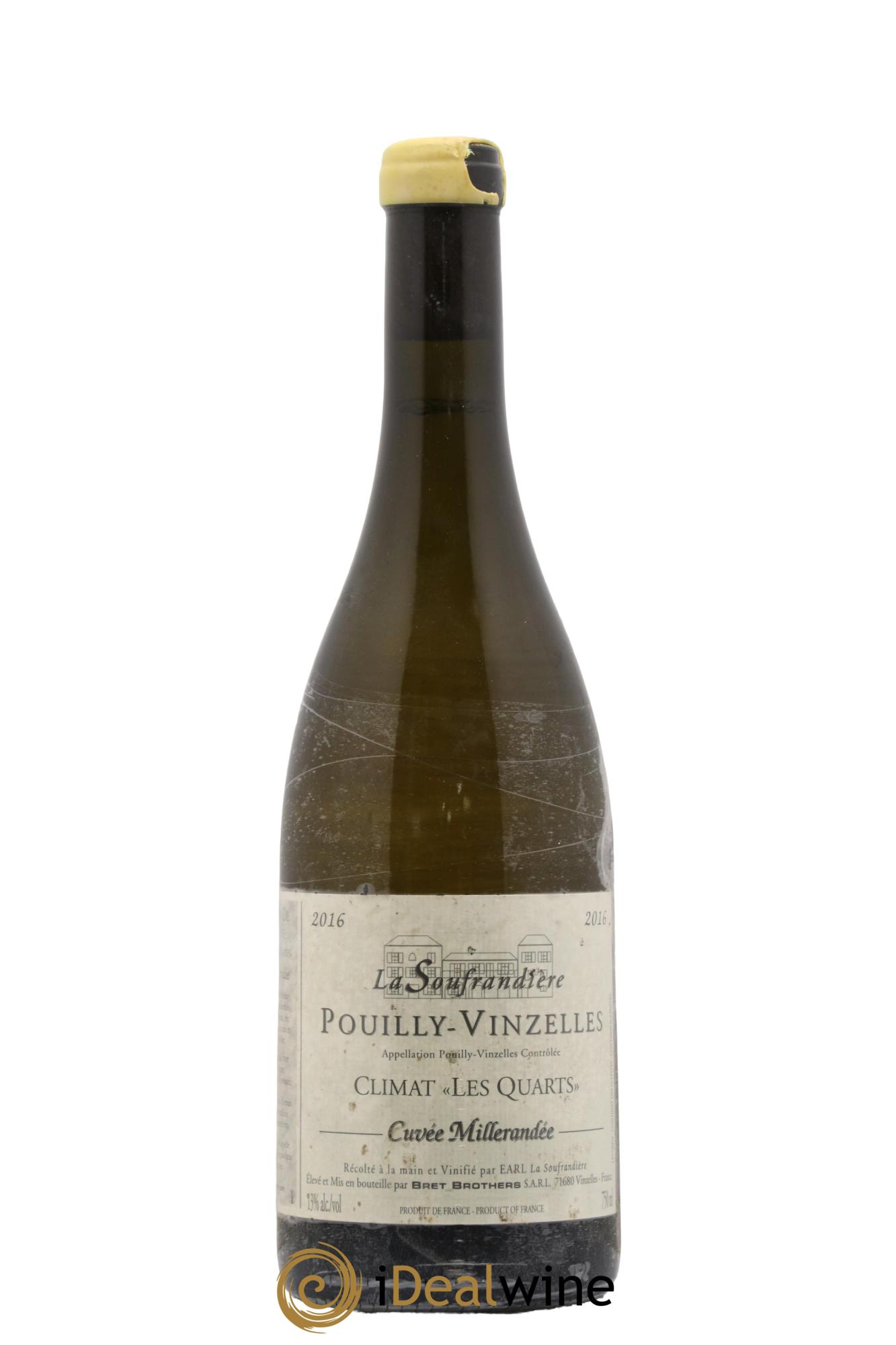 Pouilly-Vinzelles Cuvée Millerandée les Quarts La Soufrandière 2016 - Lot de 1 bouteille - 0