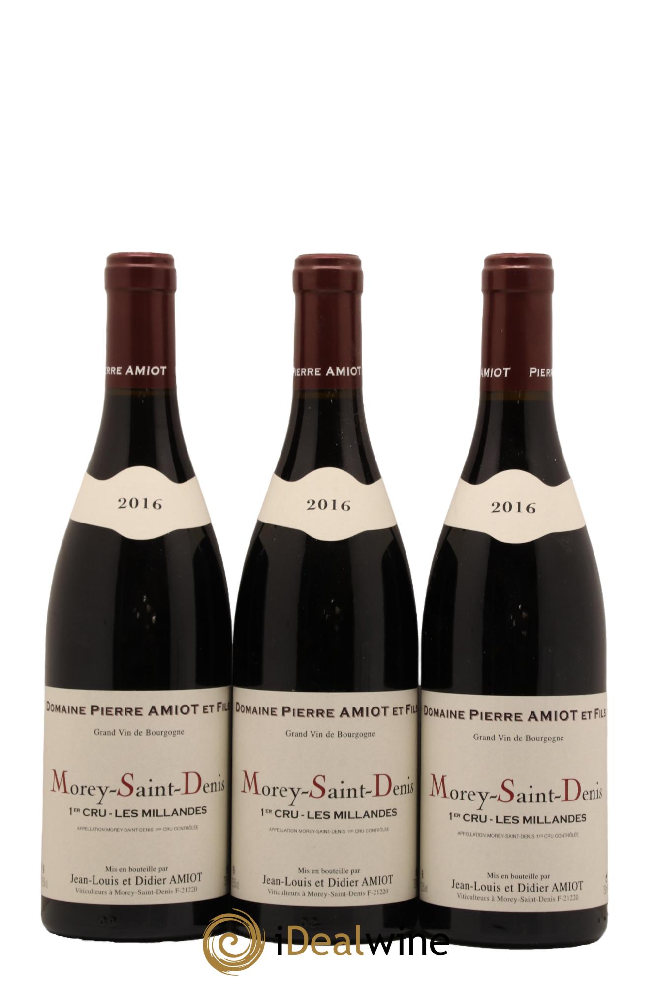 Morey-Saint-Denis 1er Cru Les Millandes Domaine Amiot Pere Et Fils 2016 - Lot de 3 bouteilles - 0