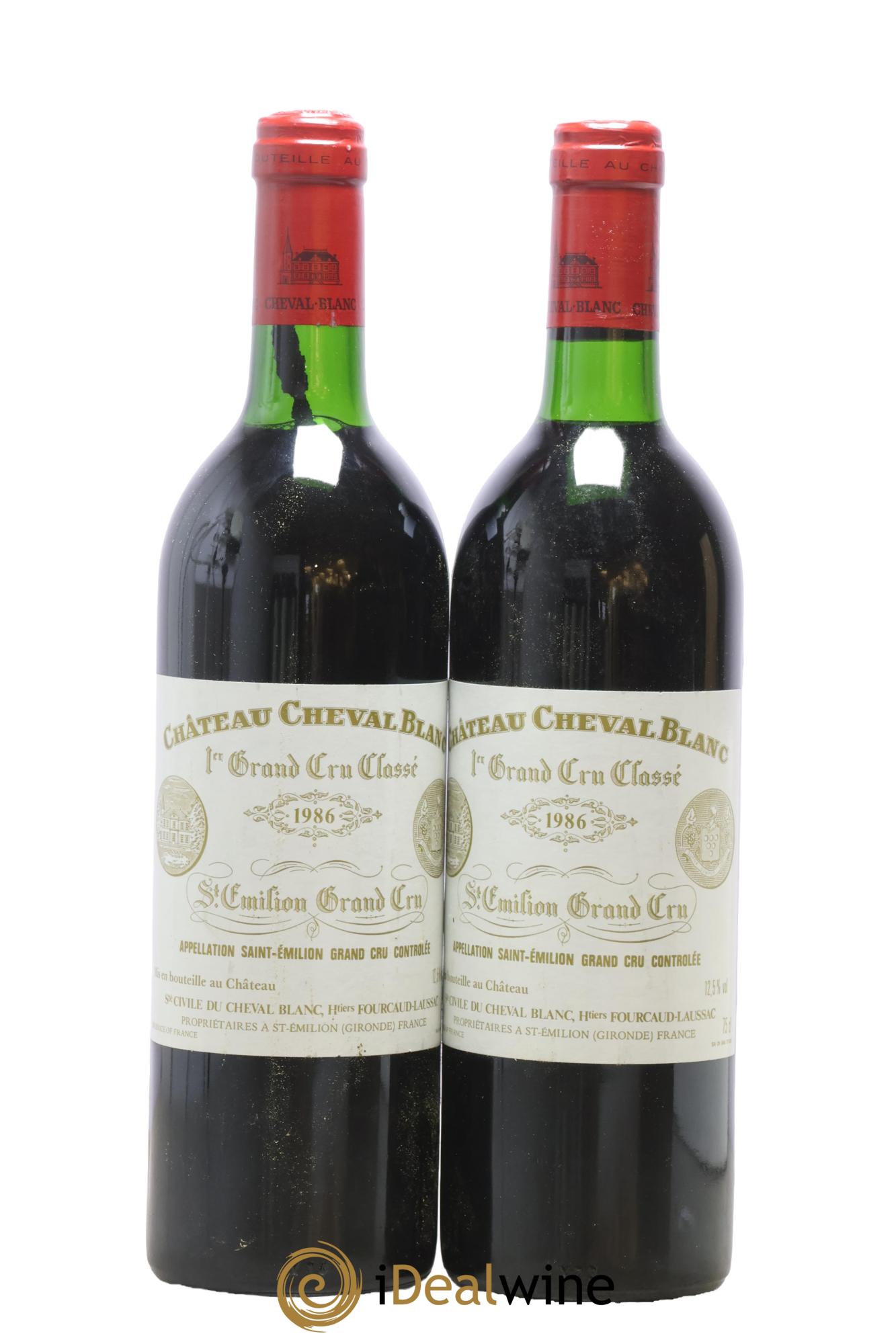 Château Cheval Blanc 1er Grand Cru Classé A 1986 - Lot of 2 bottles - 0