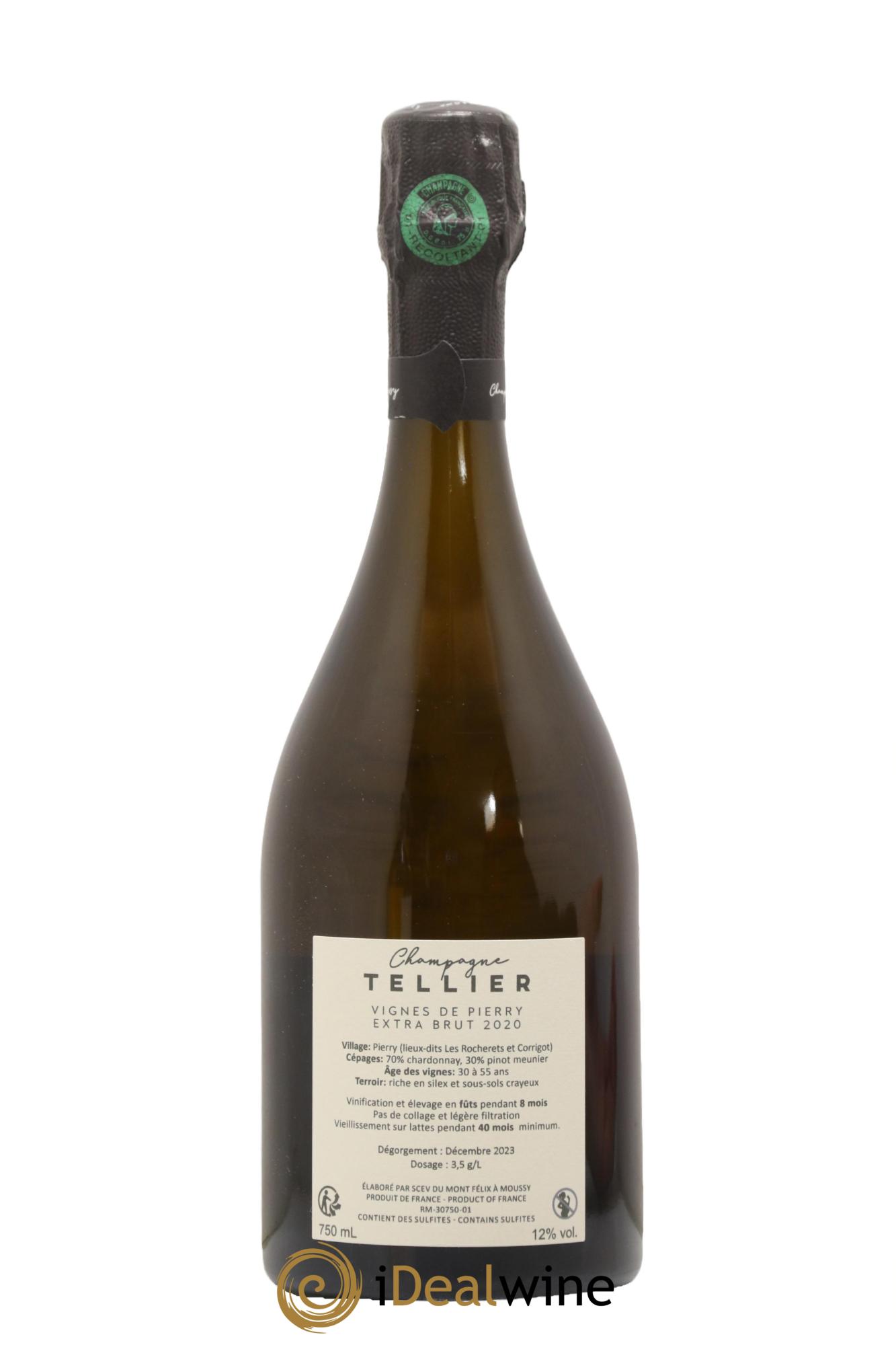 Vignes de Pierry 1er Cru Extra-Brut Tellier 2020 - Lot de 1 bouteille - 1