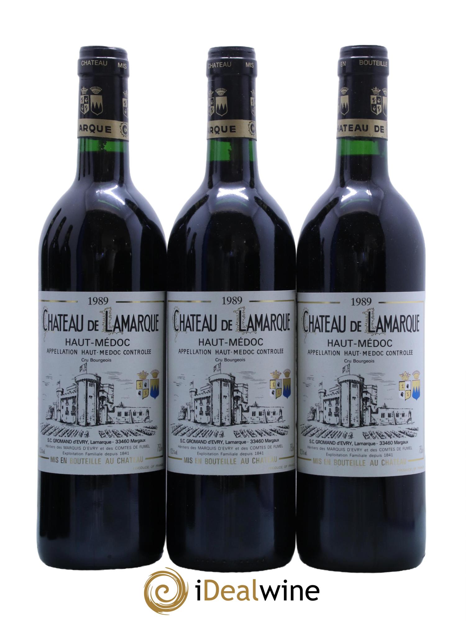 Château de Lamarque Cru Bourgeois 1989 - Lot de 6 bouteilles - 1