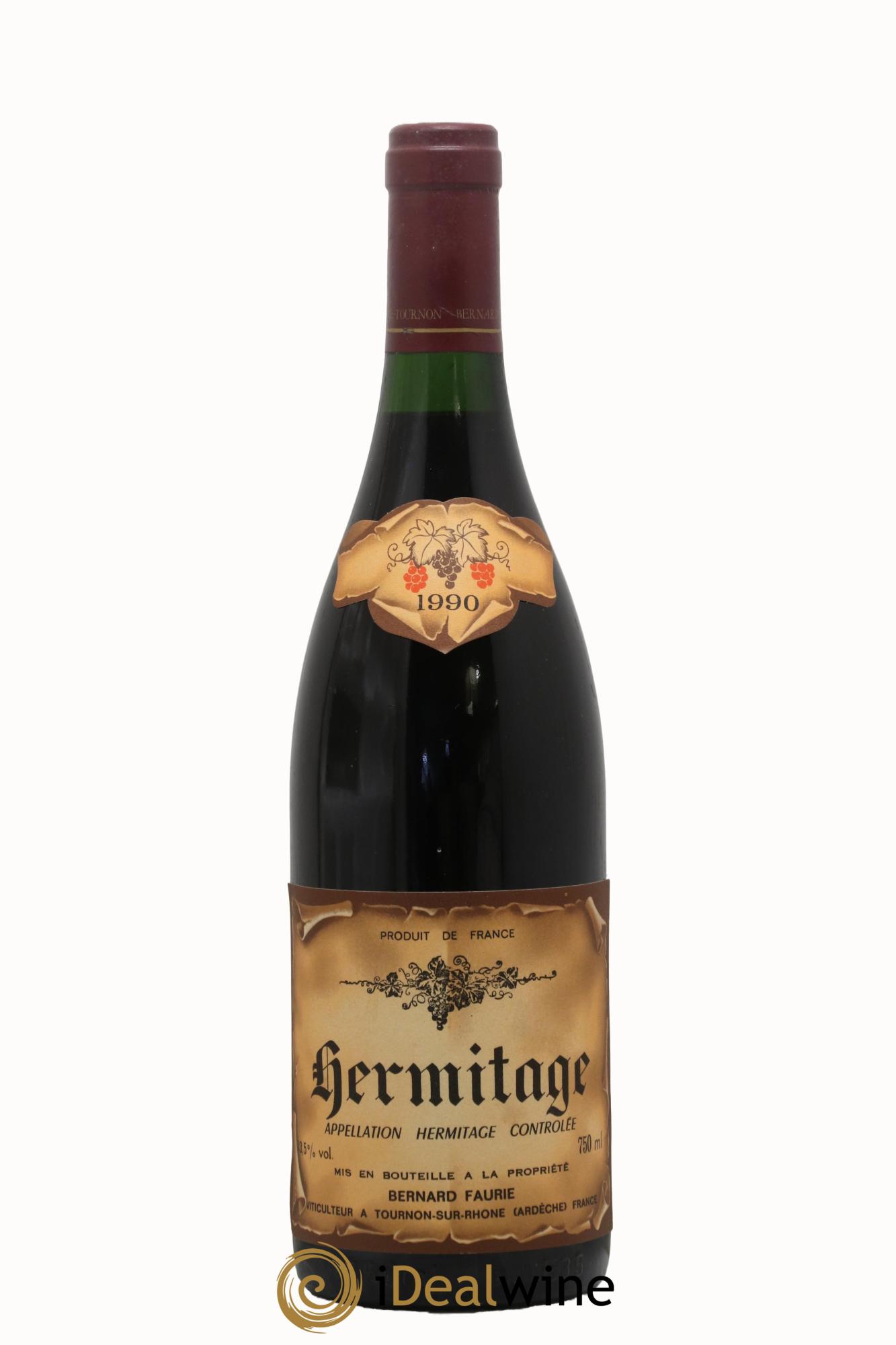 Hermitage Bernard Faurie 1990 - Lot de 1 bouteille - 0