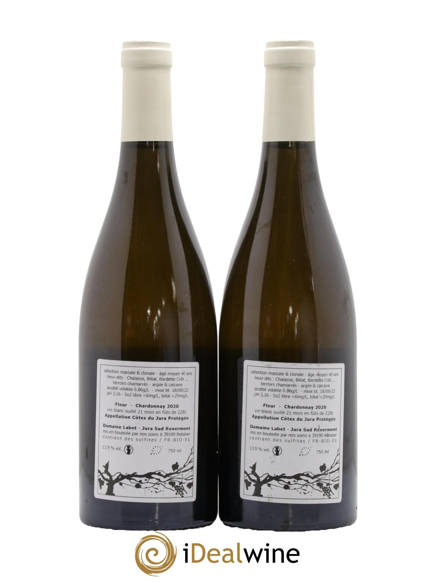 Côtes du Jura Chardonnay Fleur Romain - Julien  - Charline Labet 2020 - Lot of 2 bottles - 1