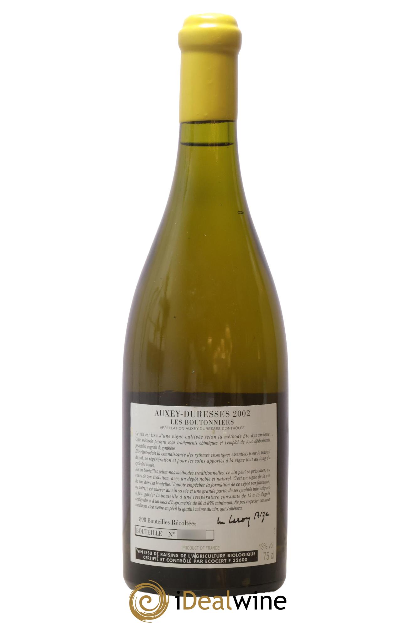 Auxey-Duresses Les Boutonniers d'Auvenay (Domaine) 2002 - Lot of 1 bottle - 1