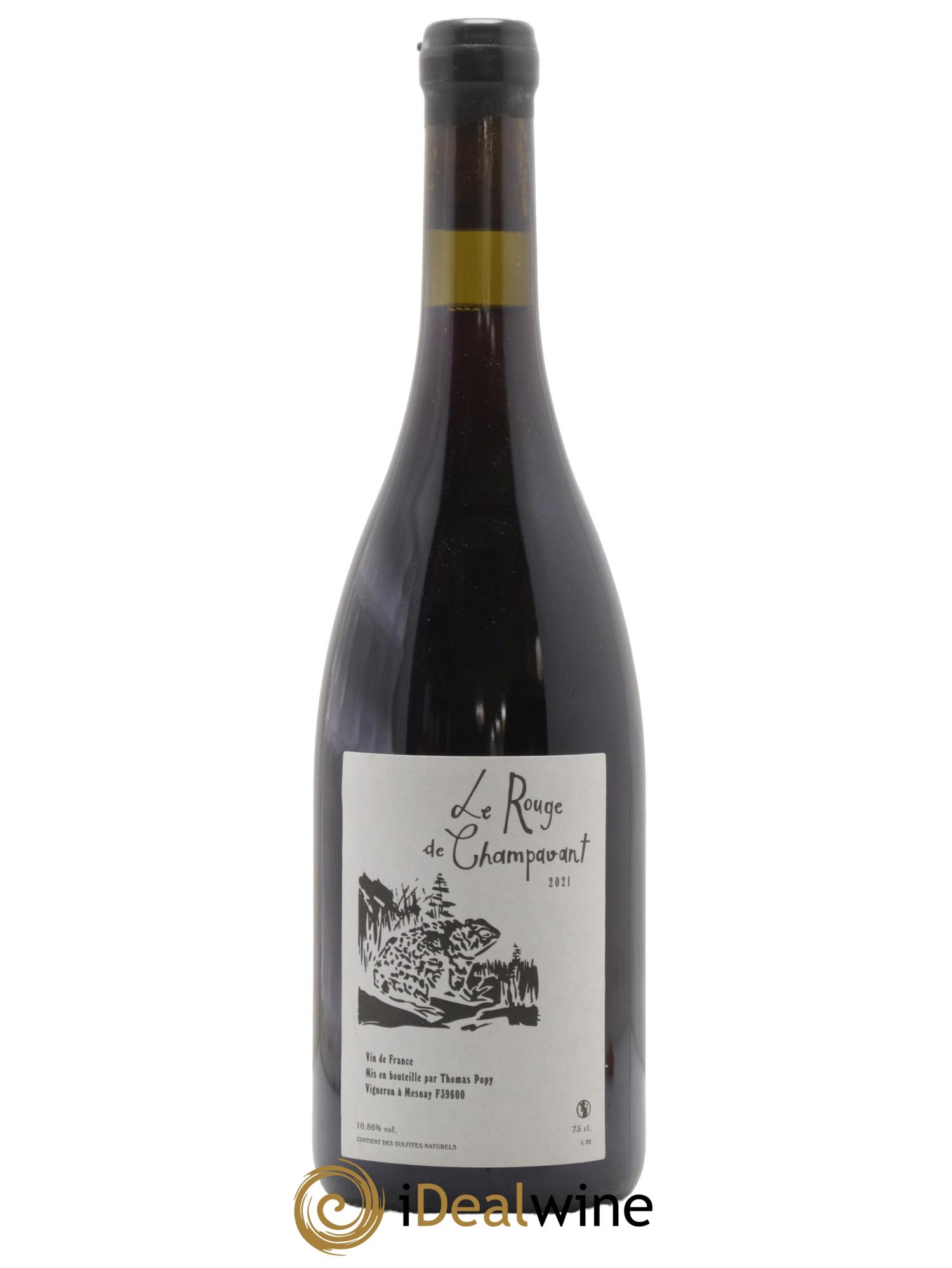 Vin de France Le Rouge de Champvent Thomas Popy 2021 - Lot de 1 bouteille - 0