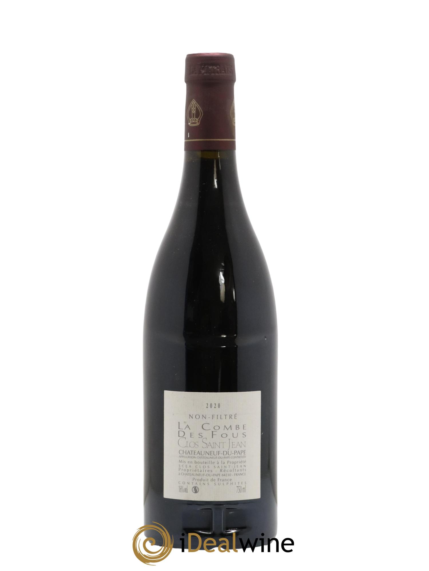 Châteauneuf-du-Pape Clos Saint-Jean La Combe des Fous Pascal et Vincent Maurel 2020 - Lot de 1 bouteille - 1