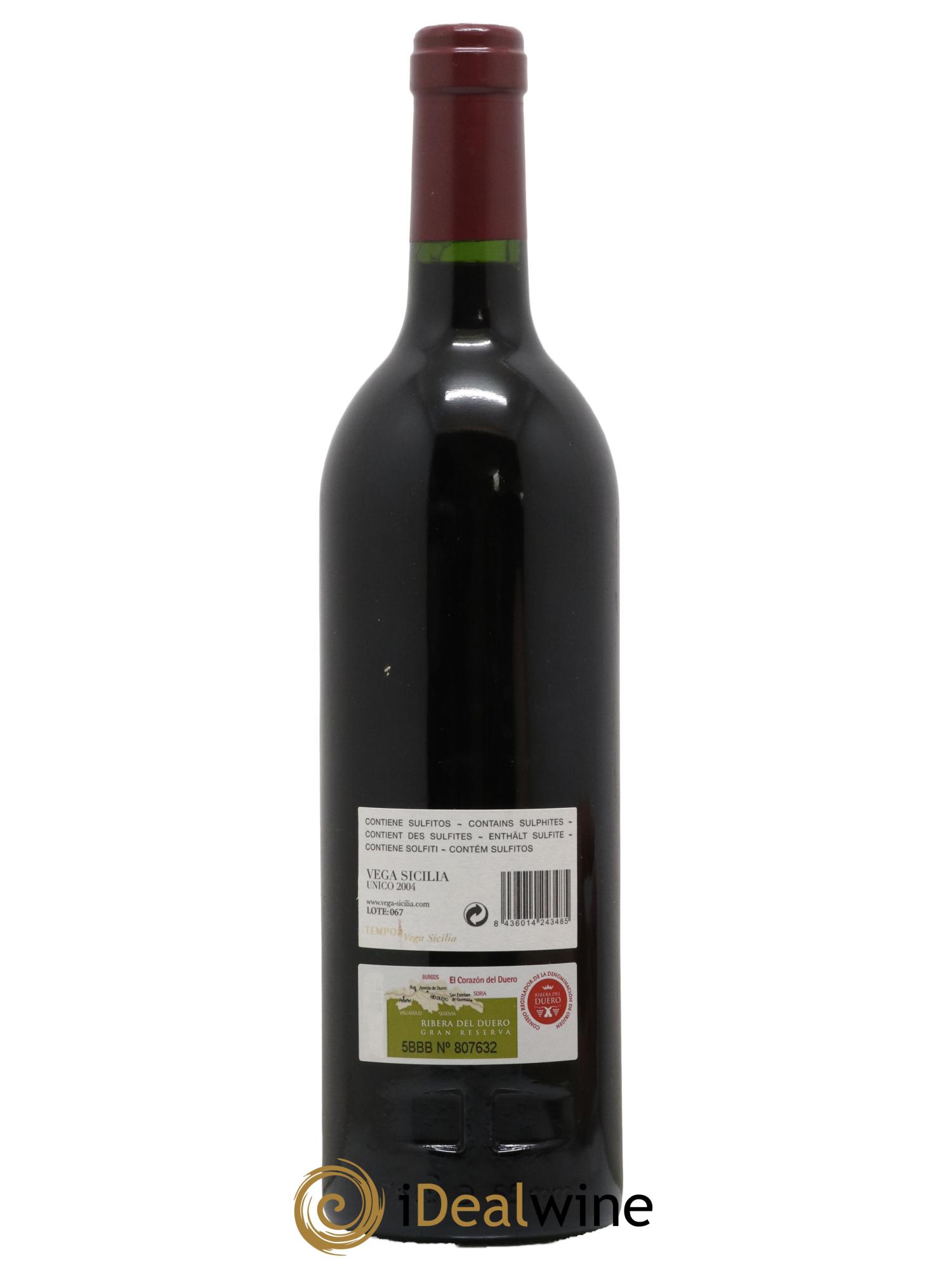 Ribera Del Duero DO Vega Sicilia Unico Famille Alvarez 2004 - Lot de 1 bouteille - 1