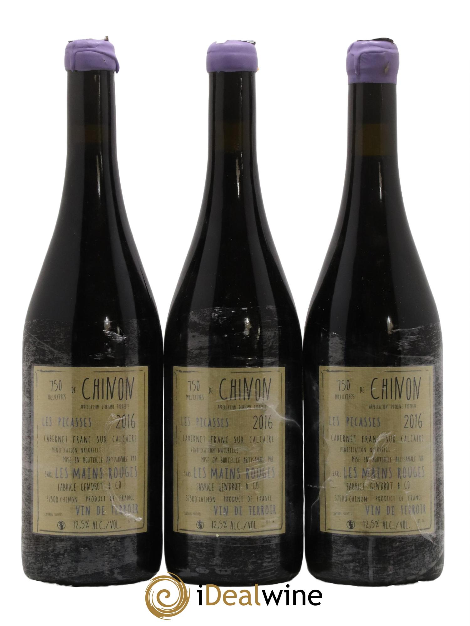 Chinon Les Picasses Les Mains Rouges 2016 - Posten von 3 Flaschen - 1