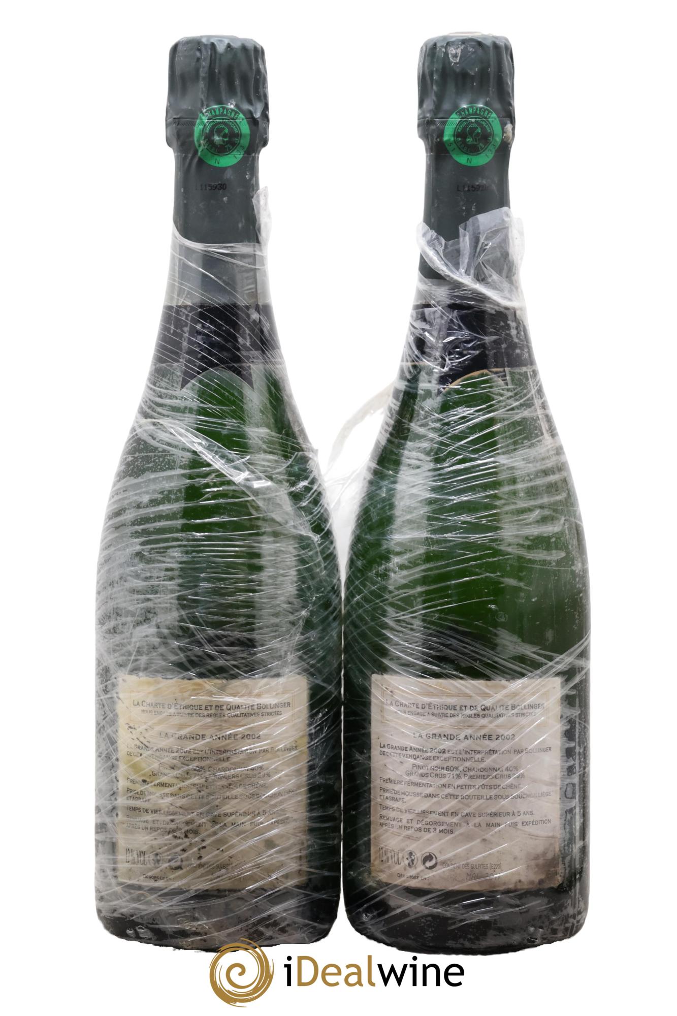 La Grande Année Brut Bollinger 2002 - Lot of 2 bottles - 1