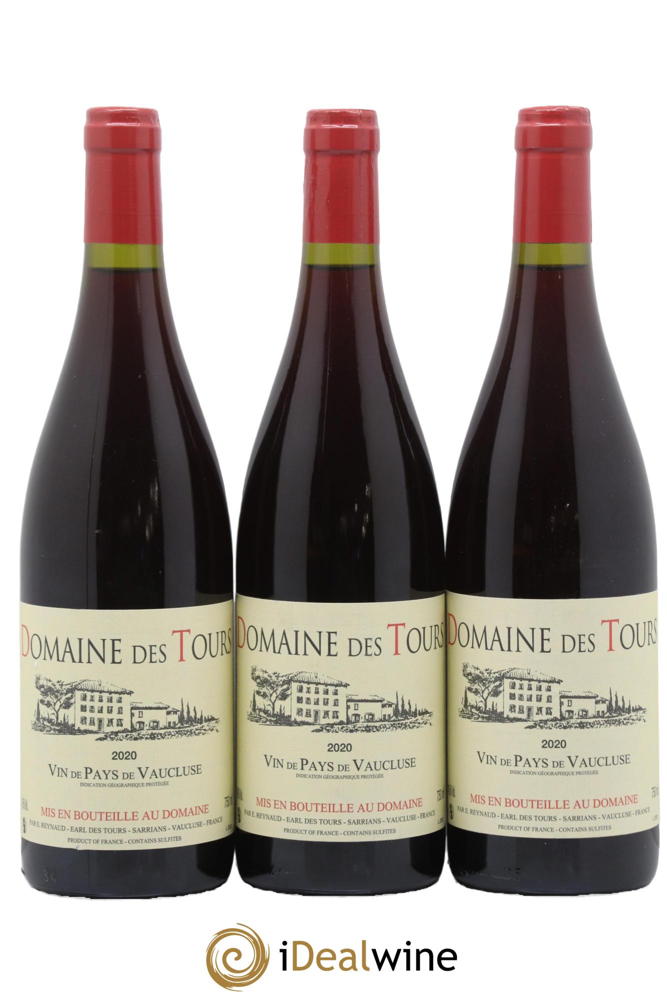 Vaucluse (Vin de Pays de Vaucluse) Domaine des Tours Emmanuel Reynaud 2020 - Lot de 3 bouteilles - 0