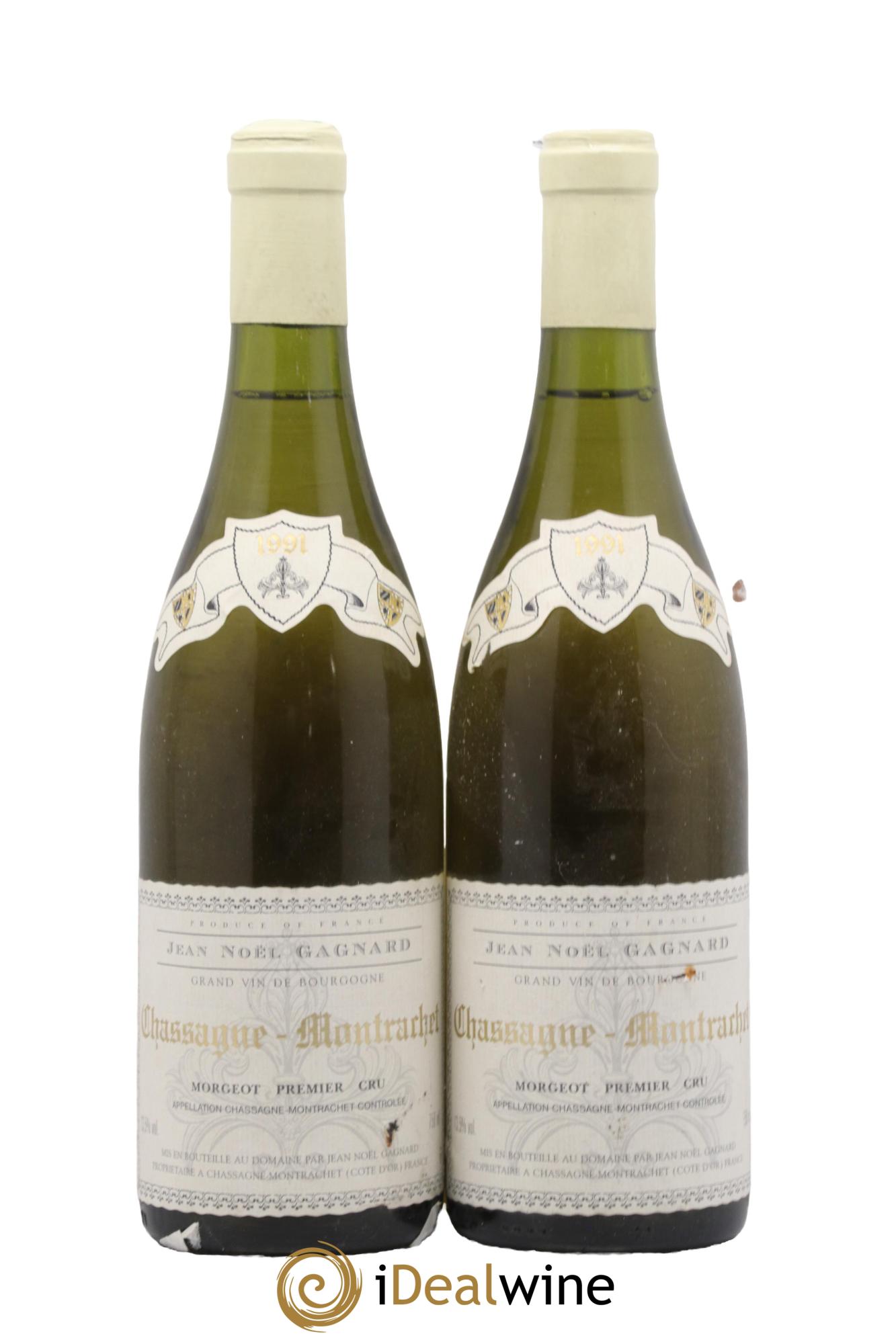 Chassagne-Montrachet 1er Cru Morgeot Jean Noël Gagnard 1991 - Lot de 2 bouteilles - 0