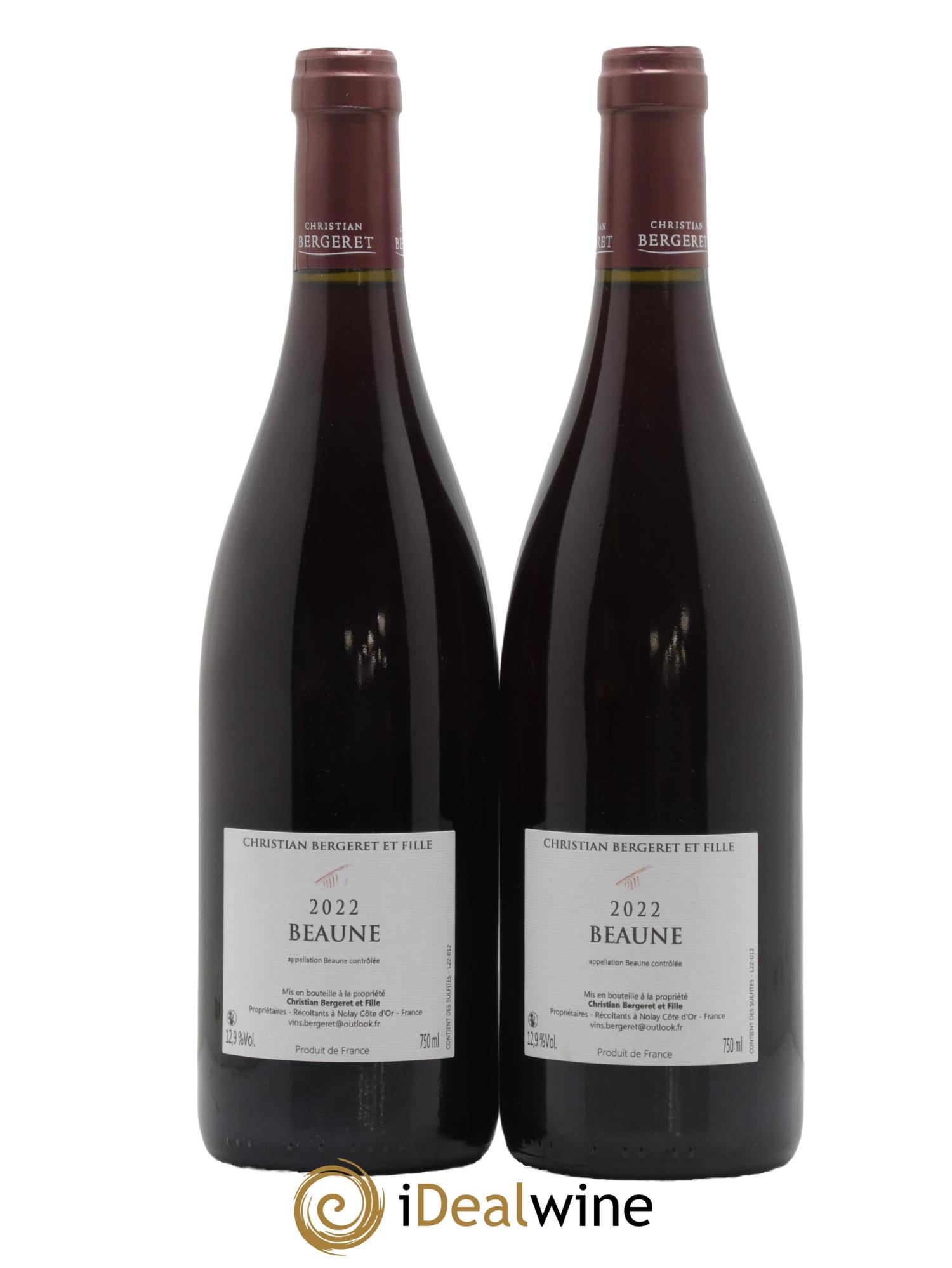Beaune Christian Bergeret 2022 - Lotto di 2 bottiglie - 1