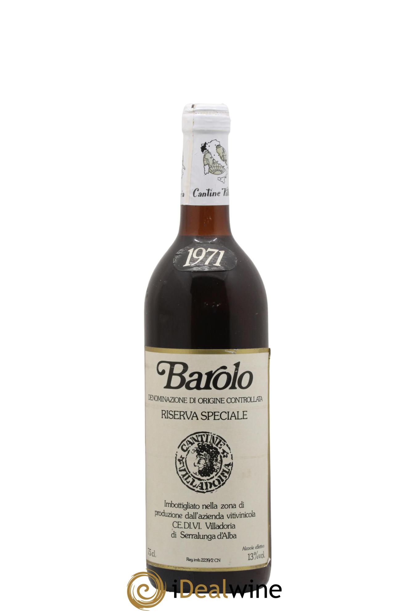 Barolo Riserva Speciale Cantine Villadoria 1971 - Lot de 1 bouteille - 0
